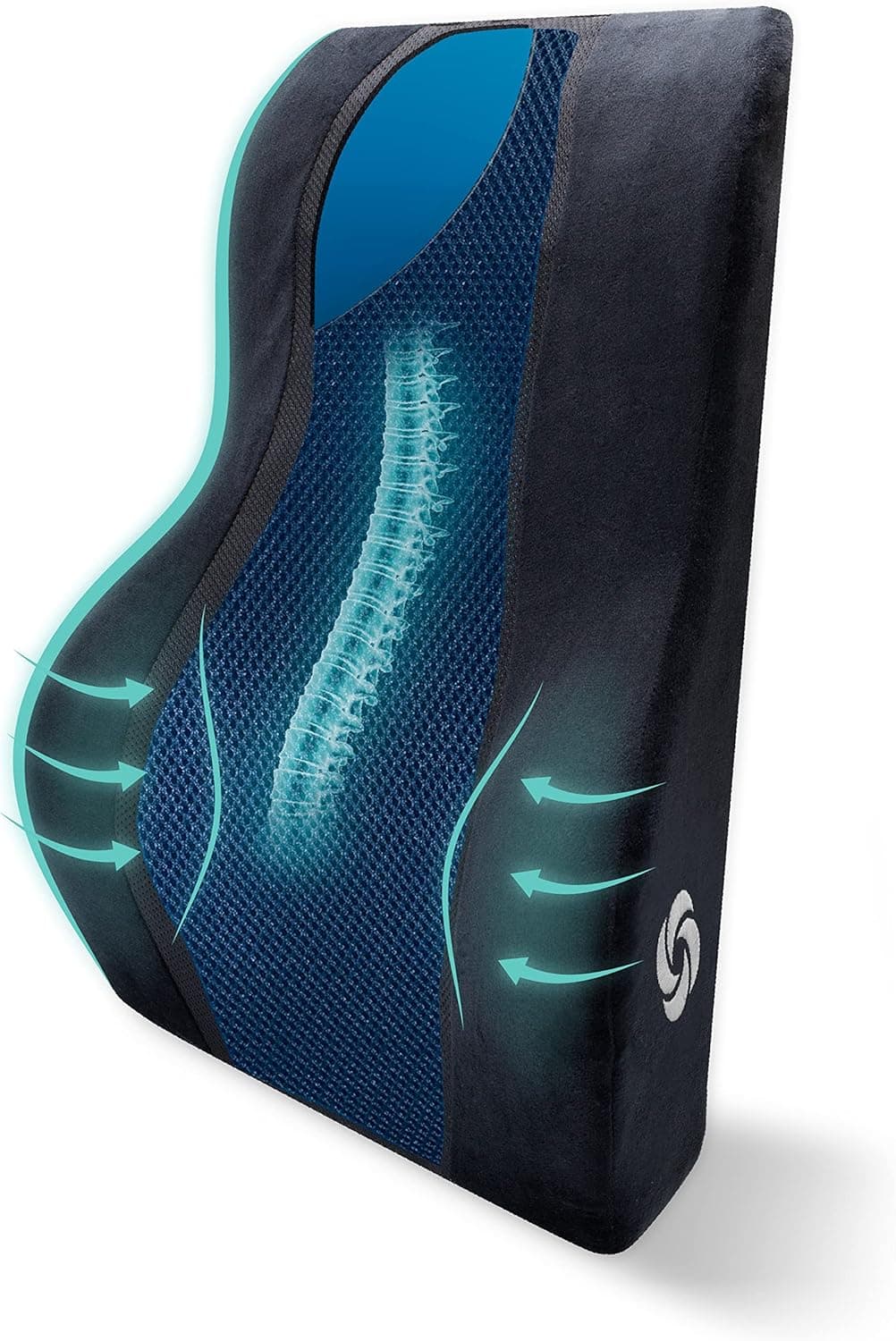 Samsonite, [Cooling Gel Mid-Low Back Support Pillow for Office Chair or Car Seat - Boost Your Lower Back Comfort Zone, [HIGH Grade - Memory Foam], Versatile Use Supportive Lumbar Cushion
