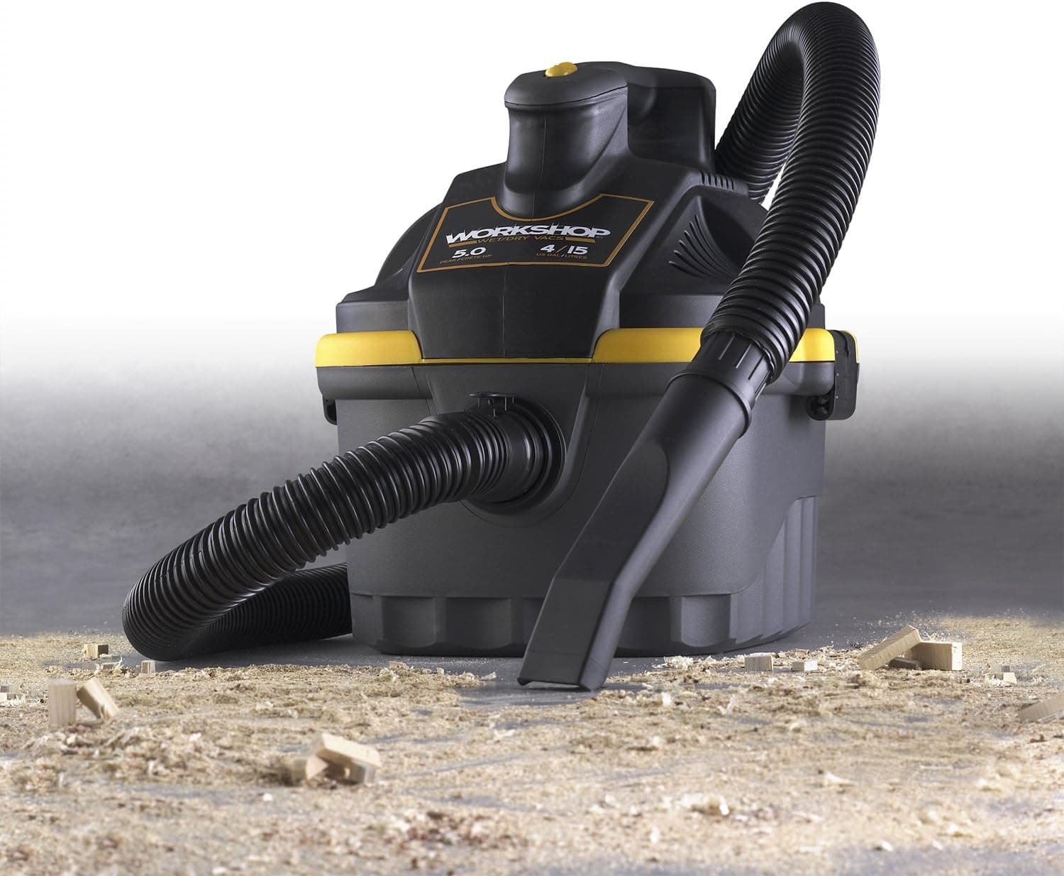 WORKSHOP Wet Dry Vac WS0400VA Portable Wet Dry Vacuum Cleaner, 4-Gallon Small Shop Vacuum Cleaner, 5.0 Peak HP Portable Vacuum