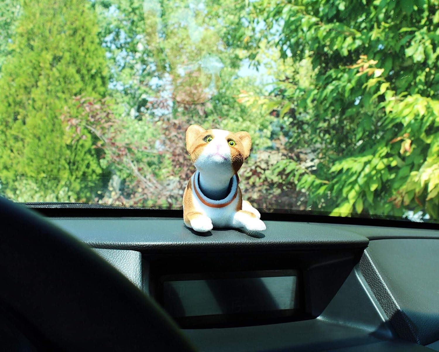 Batty Bargains Giddy Bobblehead Tabby Cat with Auto Dashboard Adhesive (Brown)