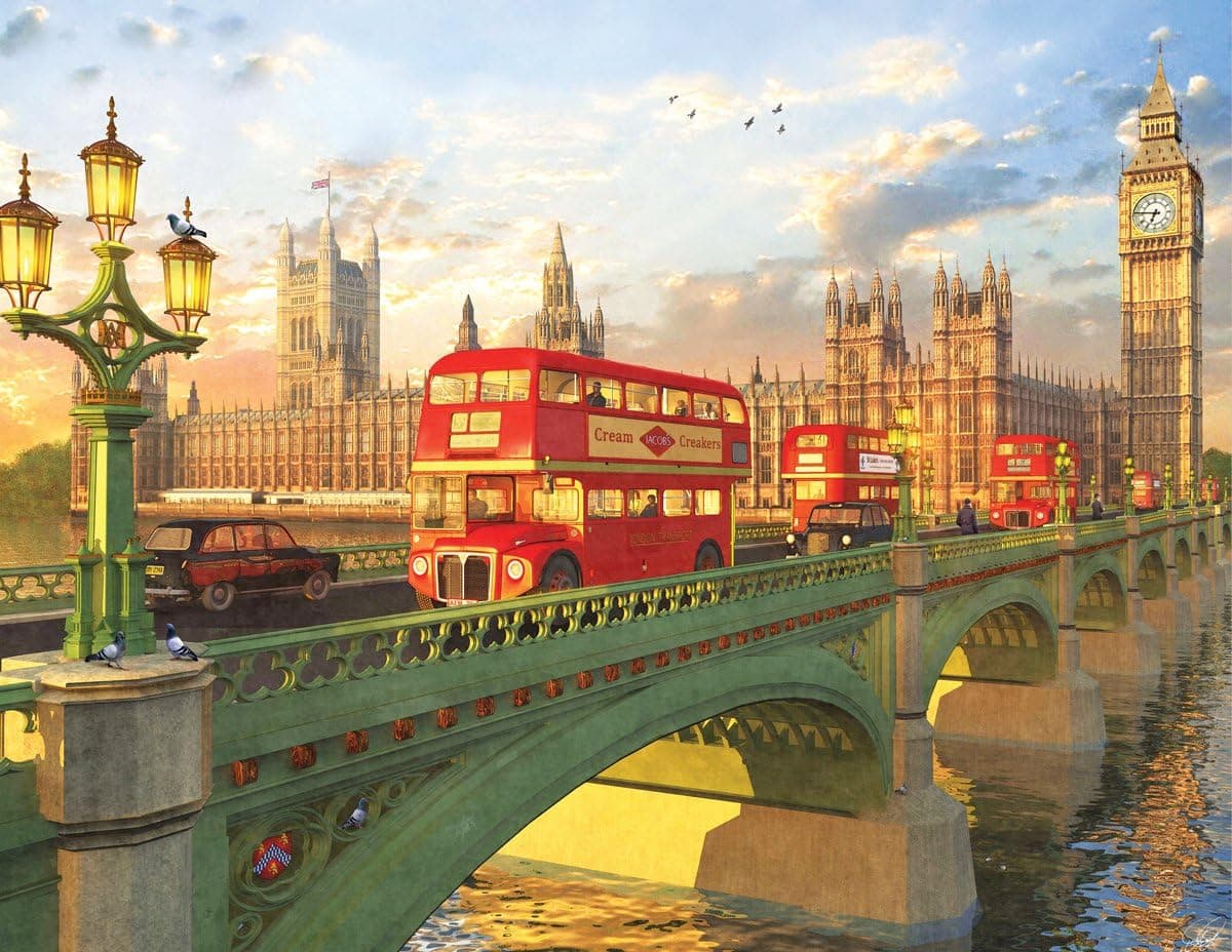 Springbok's 500 Piece Jigsaw Puzzle Westminster Bridge - Made in USA