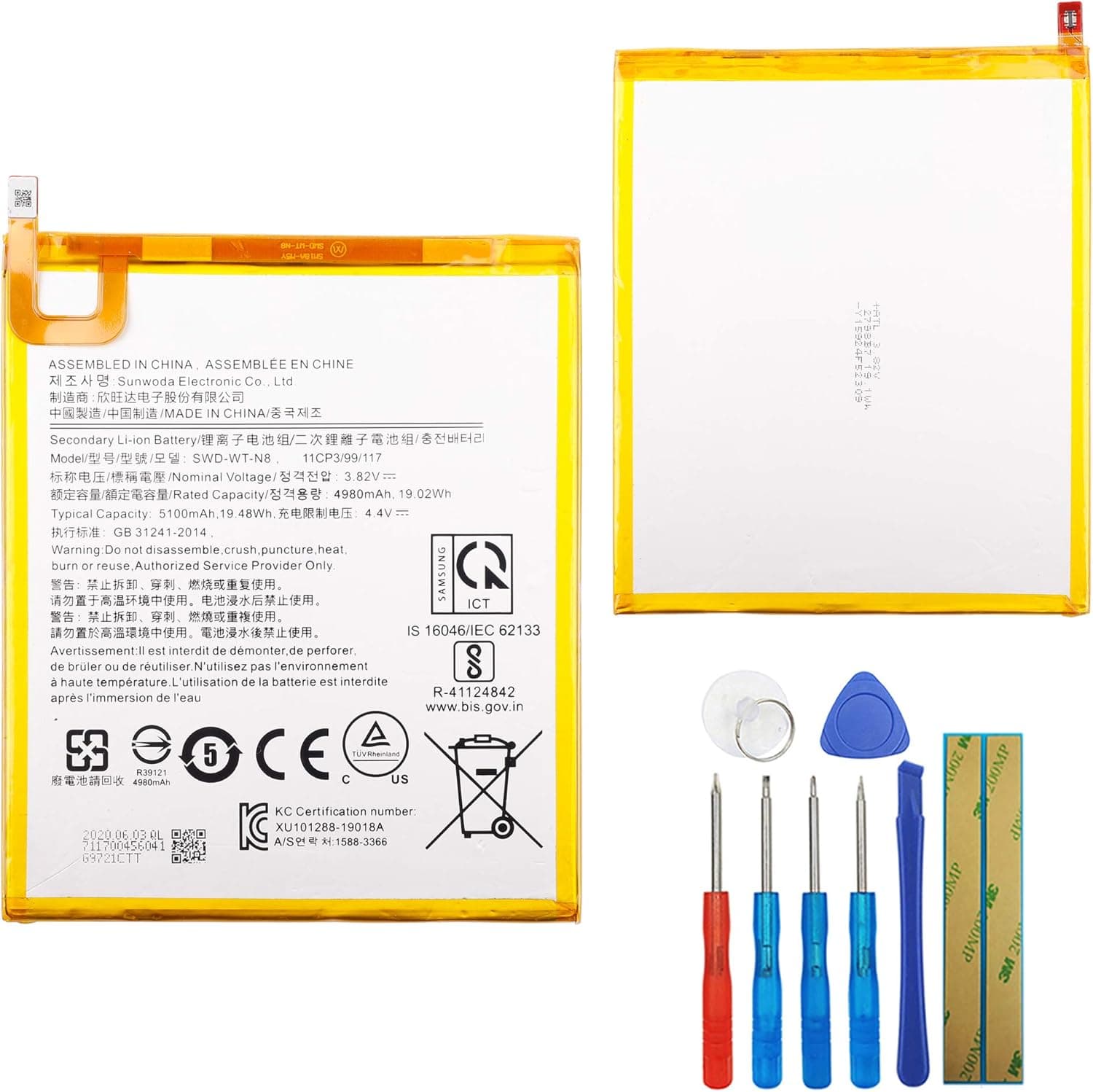 Replacement Battery SWD-WT-N8 Compatible with Samsung Galaxy Tab A 8.0 T295 T290 with Tools
