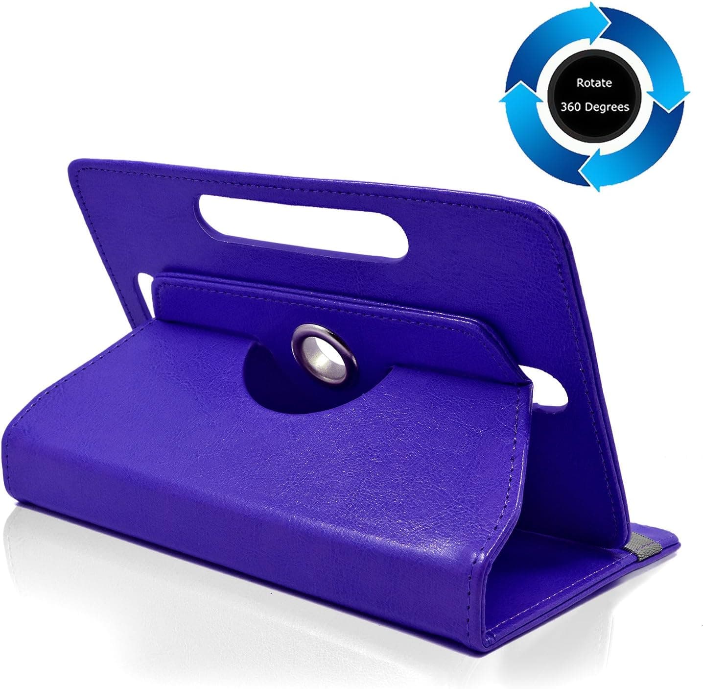 NEM Universal Folio Case for 9-10 inch Tablet, Leather Stand Protective Case Cover for 9" 10.1" Touchscreen Tablet with Multi-Angle Stand for iPad Samsung Tab Kindle Fire-Purple