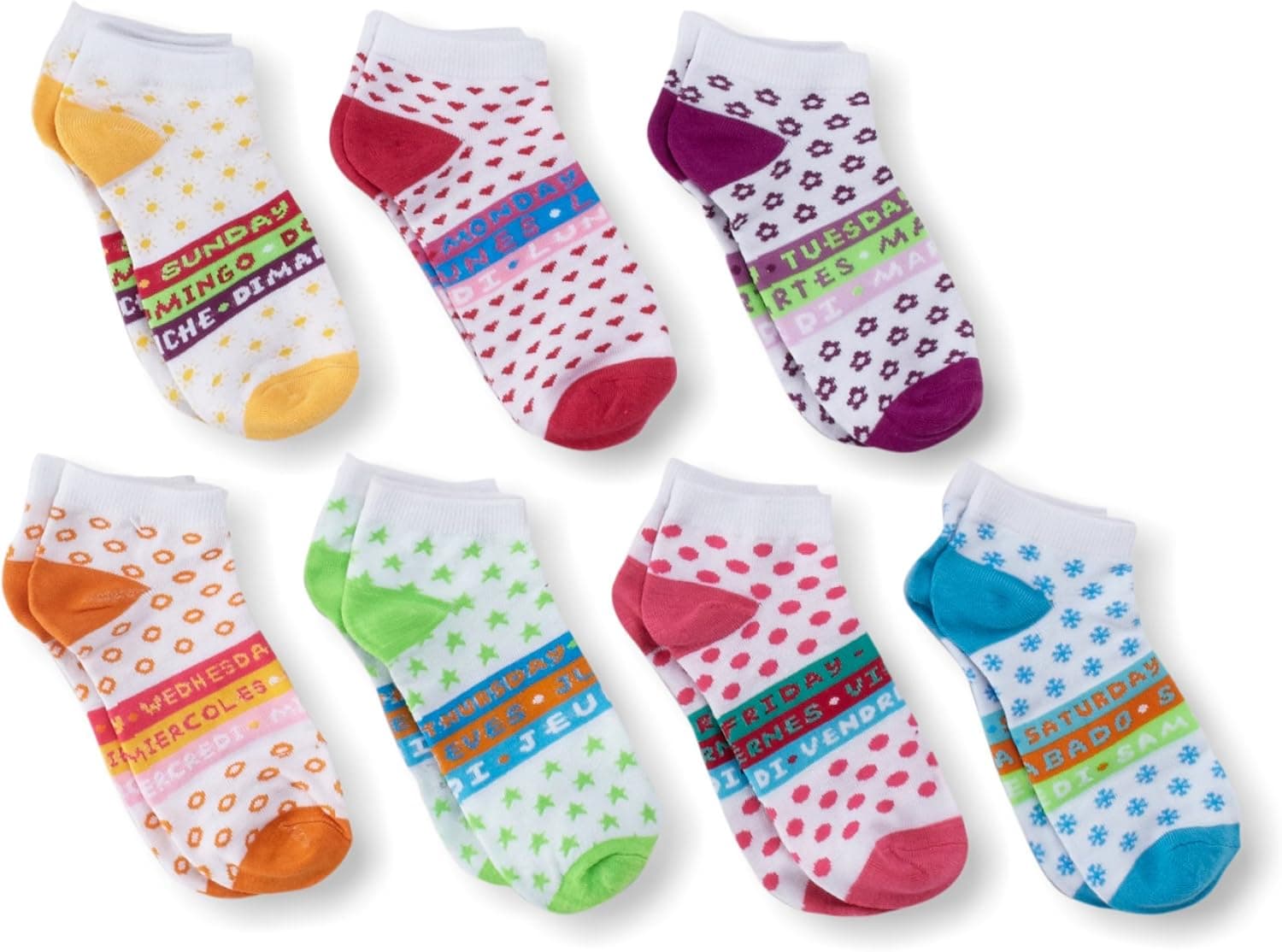 Jefferies Socks Little Girls' Days Of The Week Low Cut Socks 7 Pair Pack (Pack of 7)