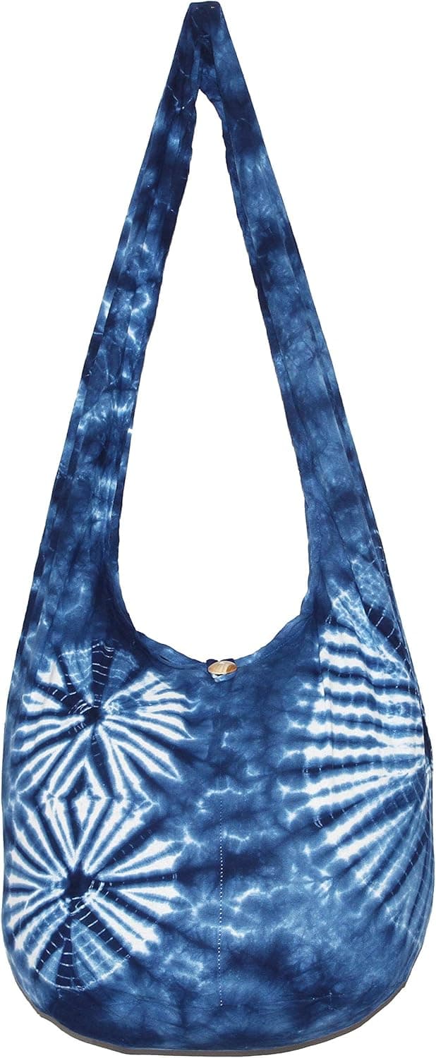 TIE DYE Bohemian Hipster Hobo Boho Hippie Crossbody Bag Purse Black Tone 39" (9953R)