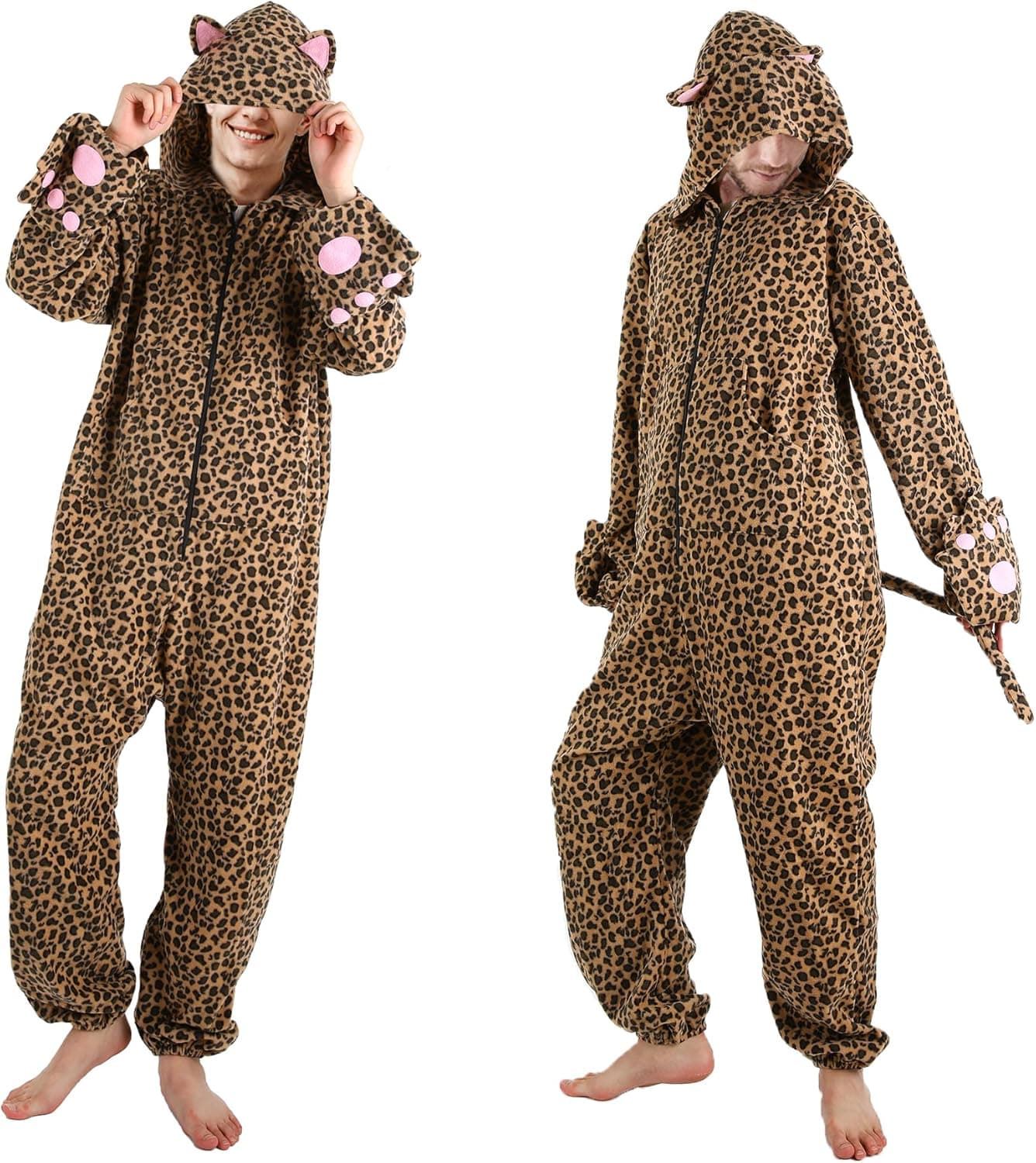 Unisex Adult Onesie Animal Pajamas for Halloween Cosplay Women Girl Men Boy Sleepwear Homewear