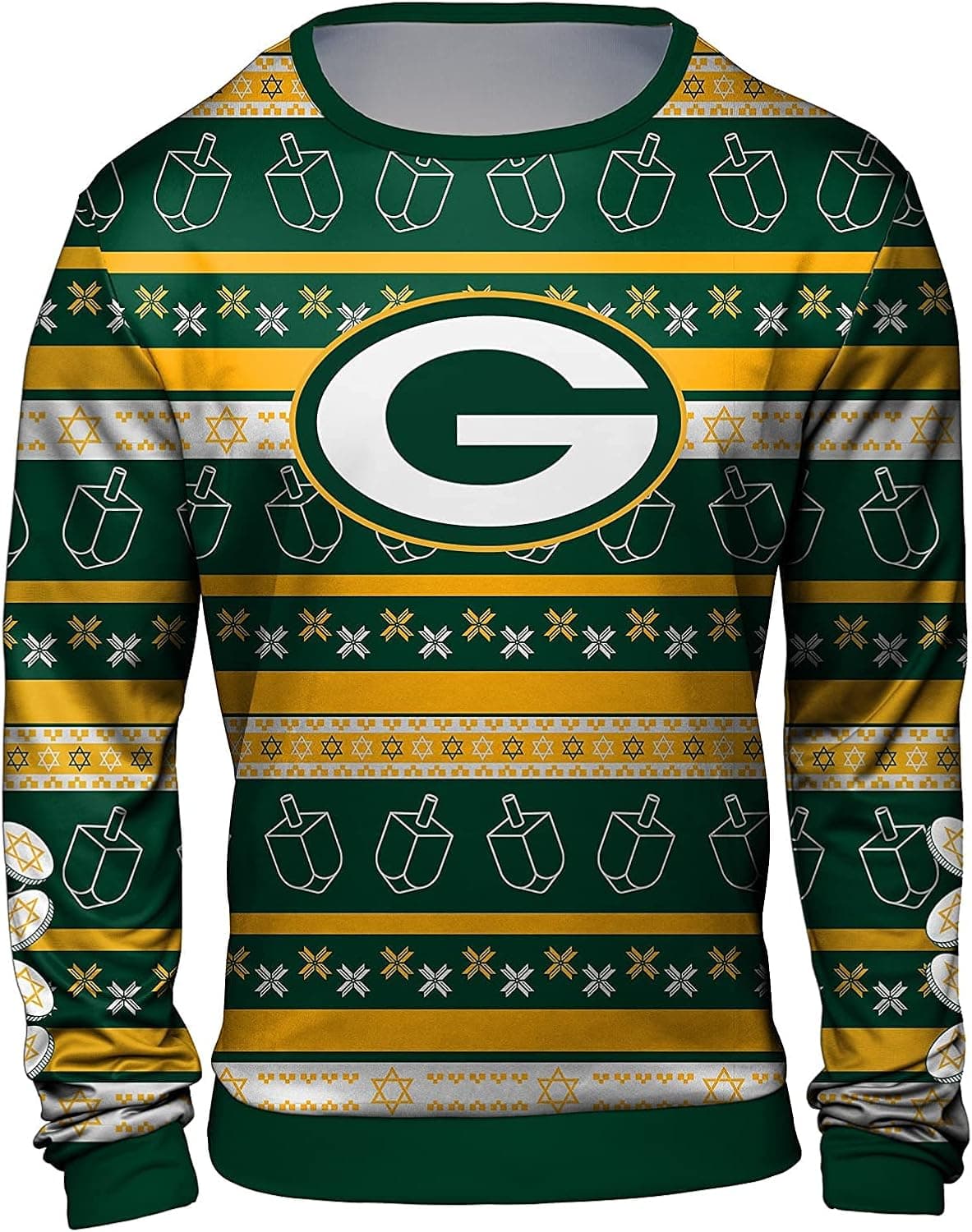 FOCO Men's NFL Hanukkah Holiday Party Ugly Crew Neck Sweater