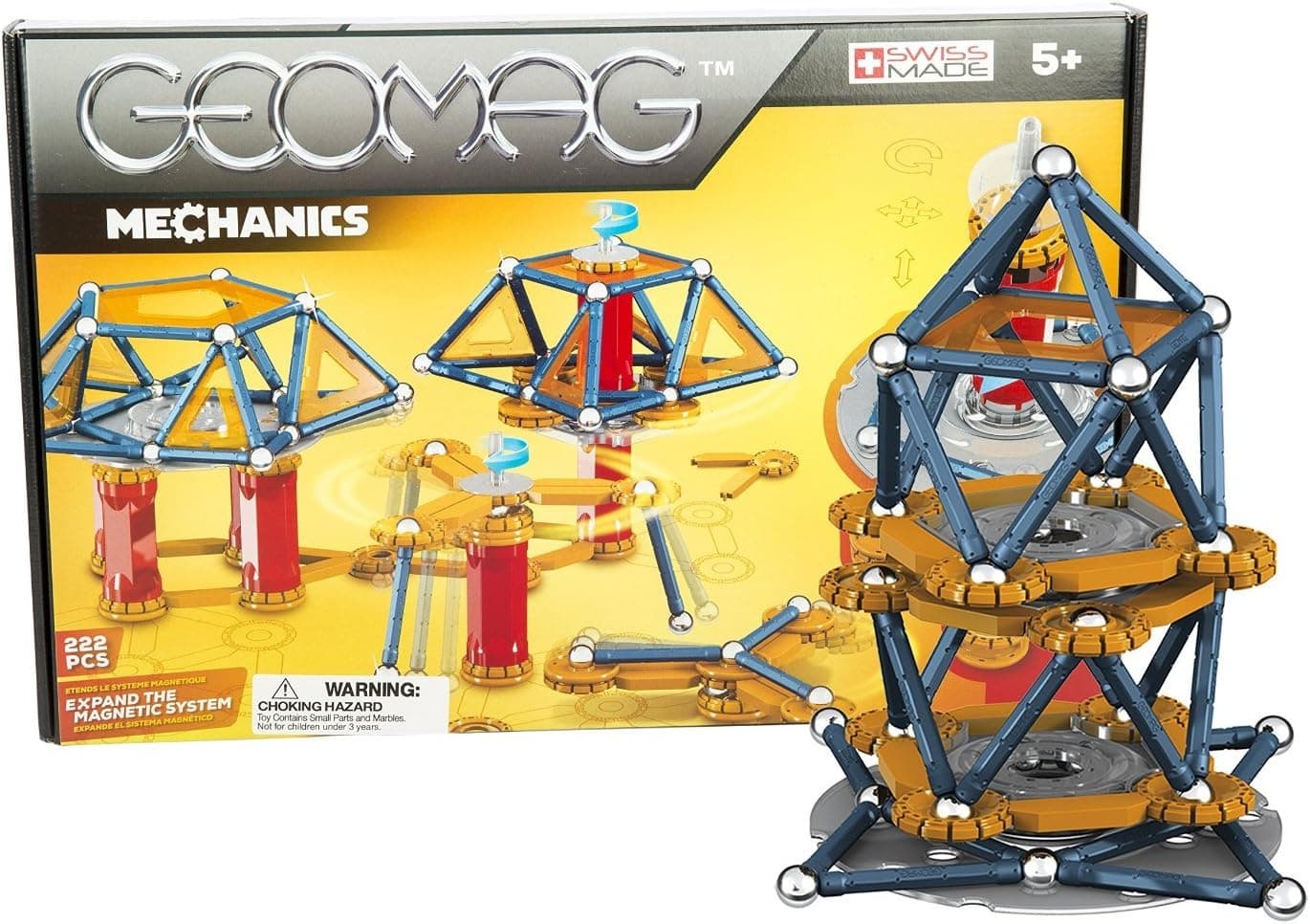 Geomag 222-Piece Mechanics Construction Set – Mentally Stimulating for Children and Adults – Safe and High Quality Construction – For Ages 5 and Up