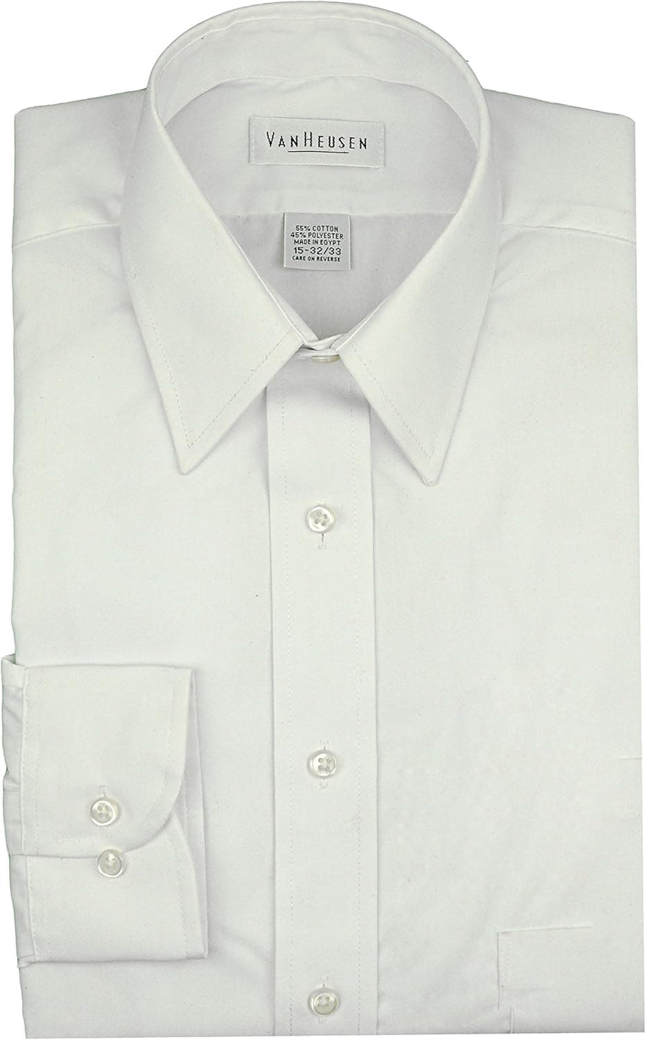 Van Heusen Men's Broadcloth Wrinkle free Long Sleeve Dress Shirt