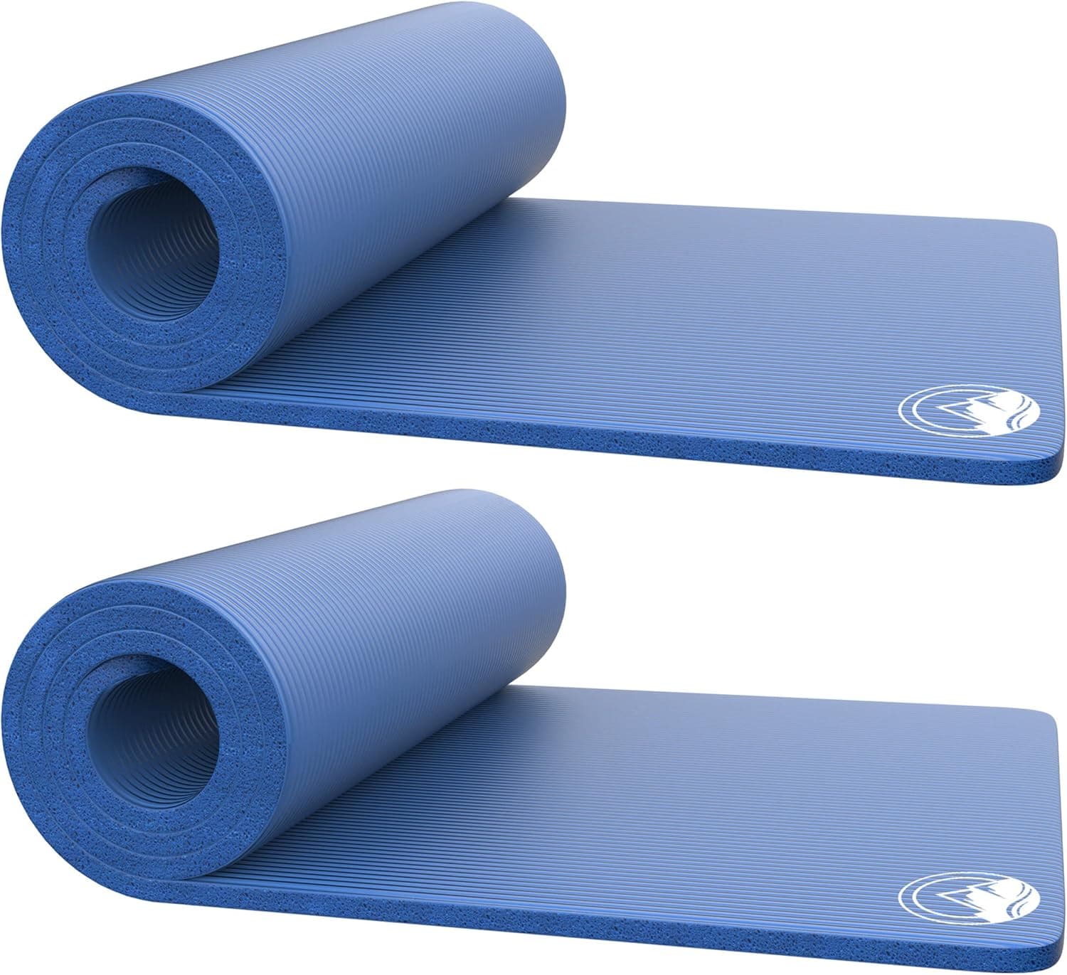 Set of 2 Foam Sleeping Mats for Camping – 0.75-Inch Waterproof Sleep Pad Set with Carry Straps for Cots, Tents, or Sleepovers by Wakeman (Blue)