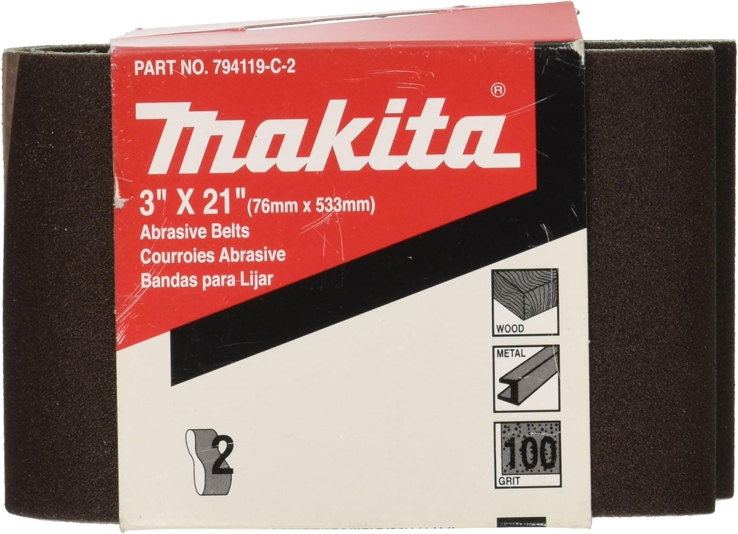 Makita 742310-6 3-Inch x 21-Inch Abrasive Sanding Belt, 120 Grit (10/Pk)