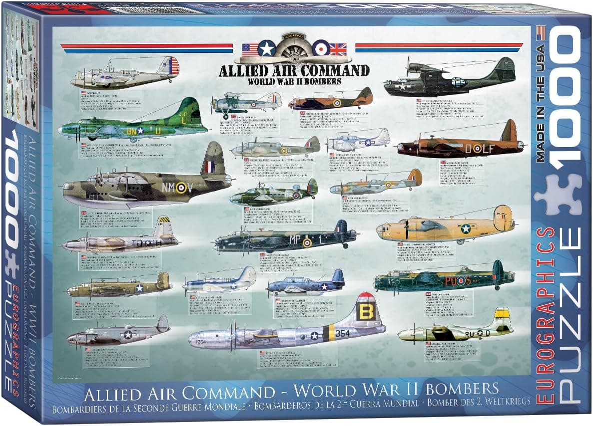 EuroGraphics Allied Air Command WWII Bomber 1000 Piece Puzzle