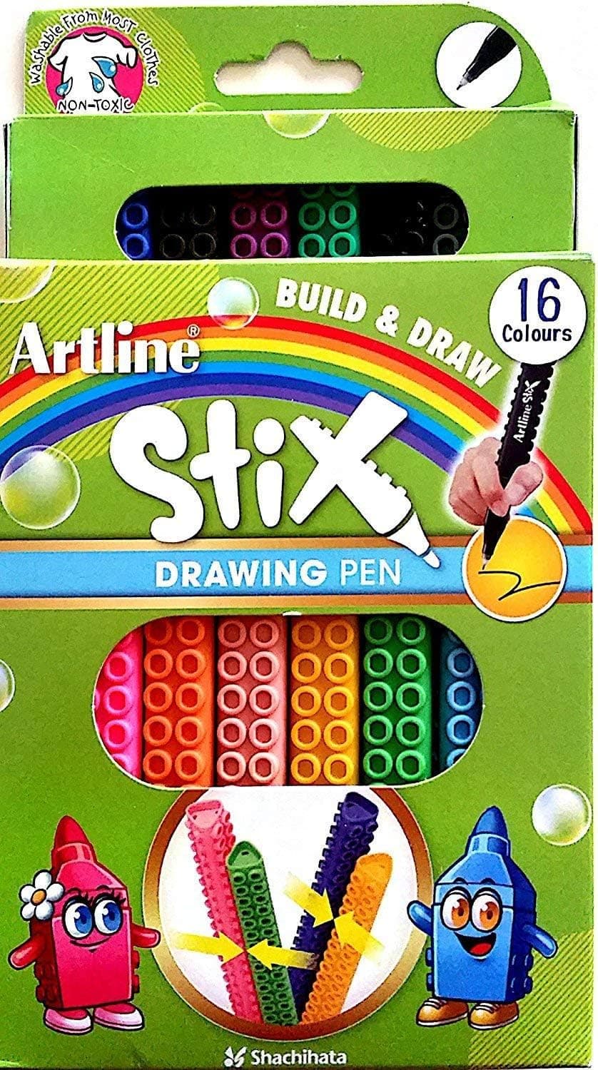 Tyi Artline Stix Drawing Pens - Set of 16 Assorted Colors