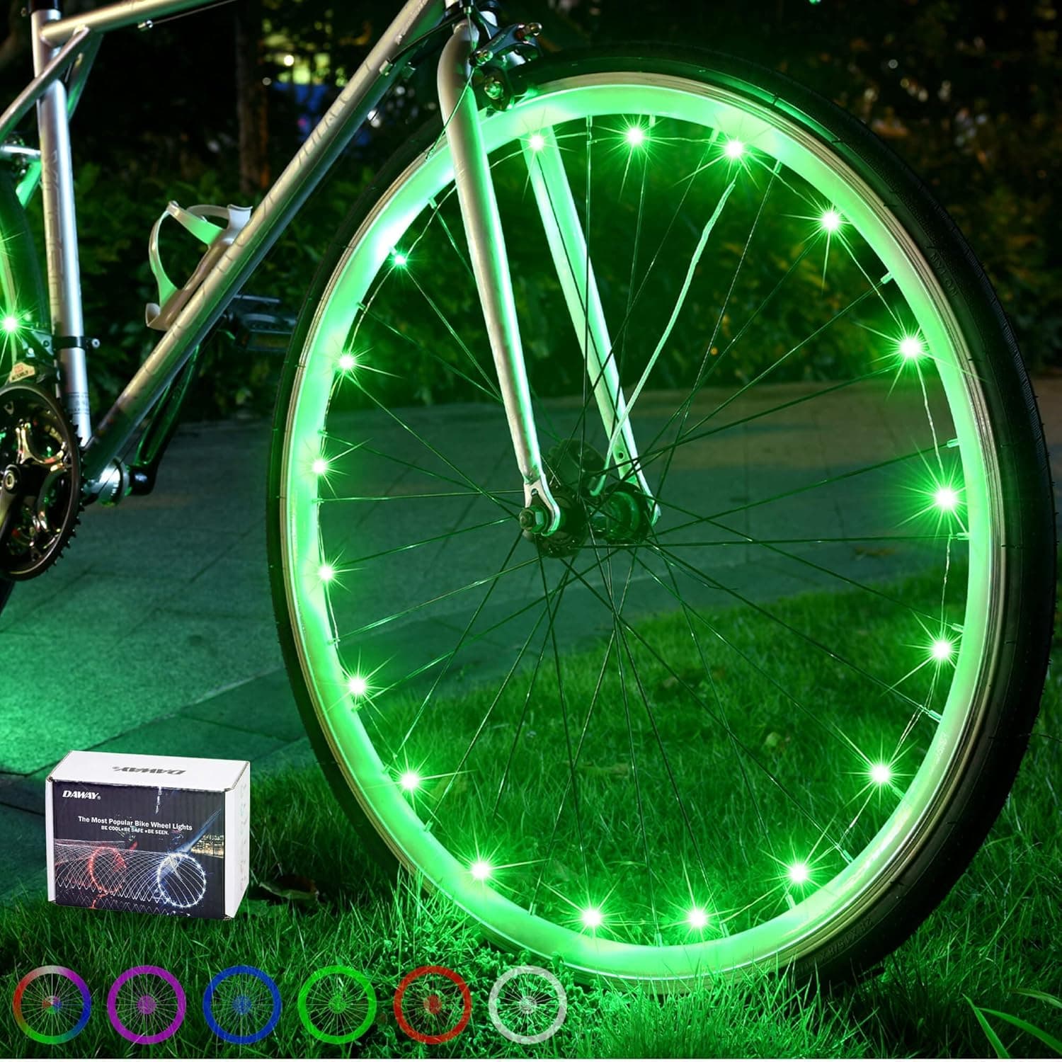 DAWAY A01 LED Bike Wheel Light (Pack of 1 Tire Light), Bright Bicycle Spoke Lights, Safety Waterproof Bike Light Decoration Accessories, for Kids Adults Night Riding, Batteries Included