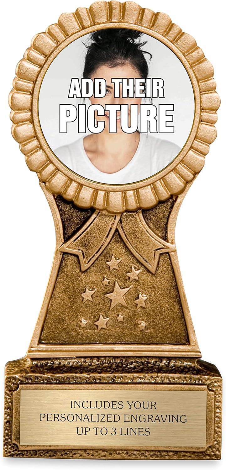 Trophy Award- Add Their Picture - Personalized Award for Spouse, Girlfriend, Boyfriend, Mom, Dad - Includes Engraved Plate - 7 Inches Tall - Customize Now!