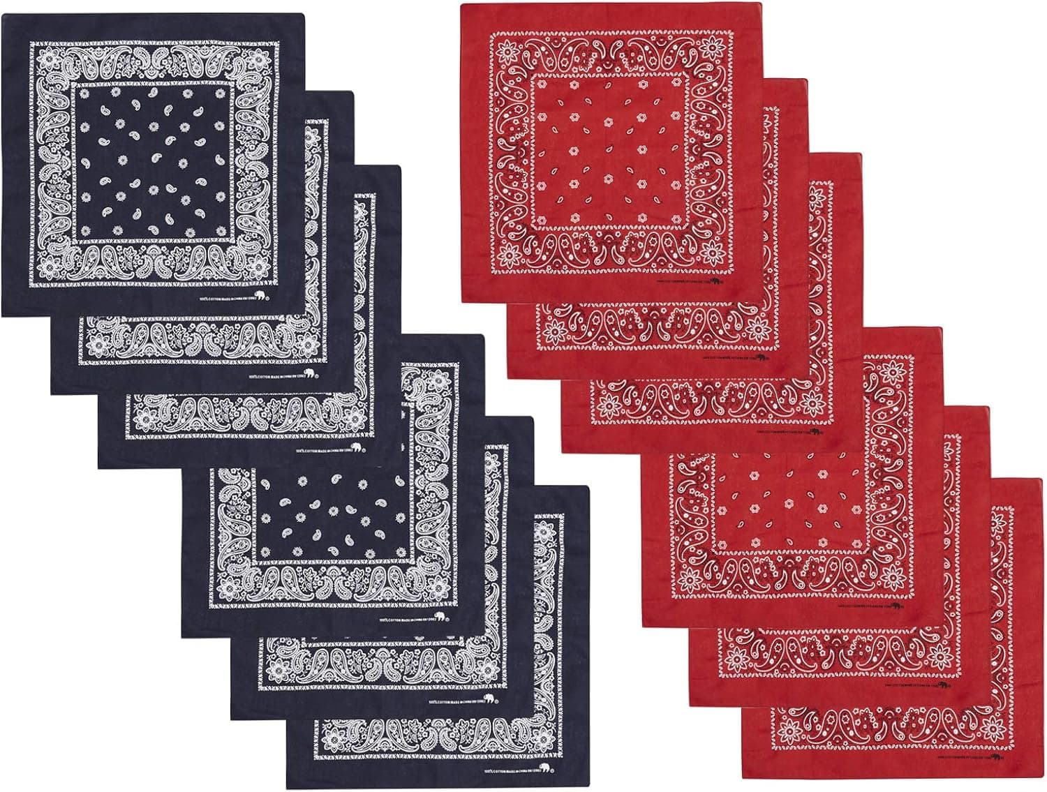 Elephant Brand Bandanas 100% Cotton Since 1898-12 Pack Assorted Colors