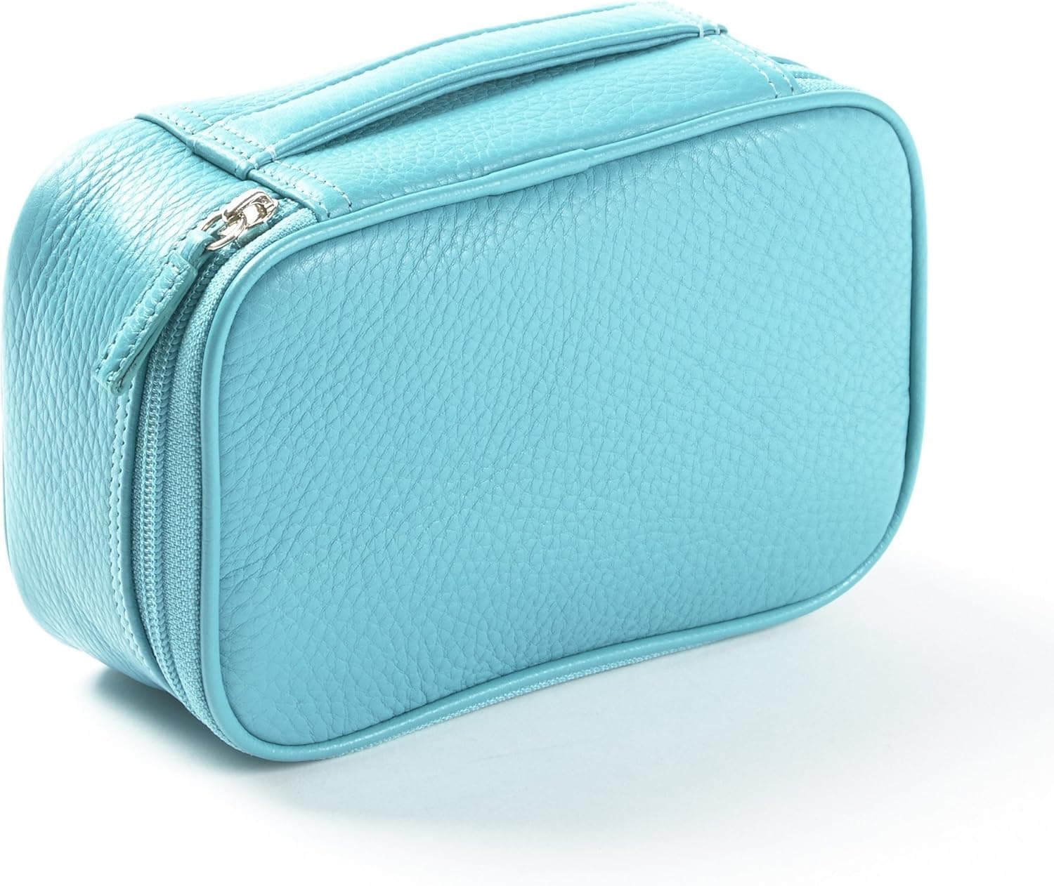 Leatherology Small Travel Utility Bag - Full Grain Leather - Teal (blue)
