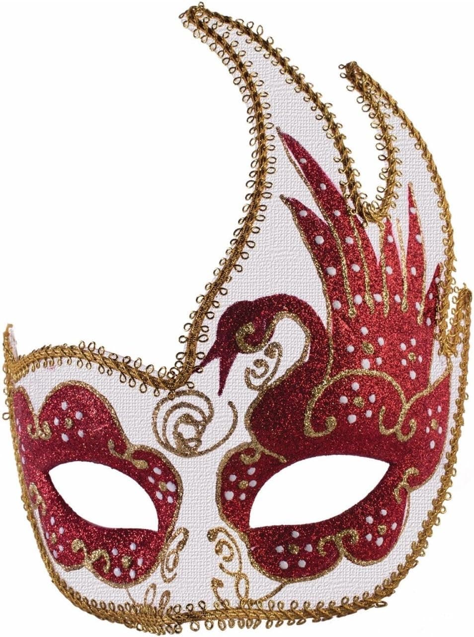 Forum Novelties 75094 Red & White Styled Masquerade Women Mask, One Size, Pack of 1