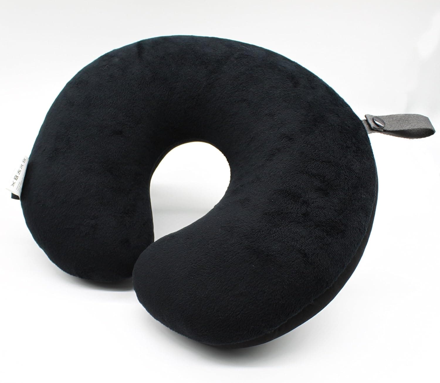 U Shaped Neck Pillow Smartrip Support Airplane Car Travel Environmental Micro Particles Soft Comfortable Easy To Clean Dark Black