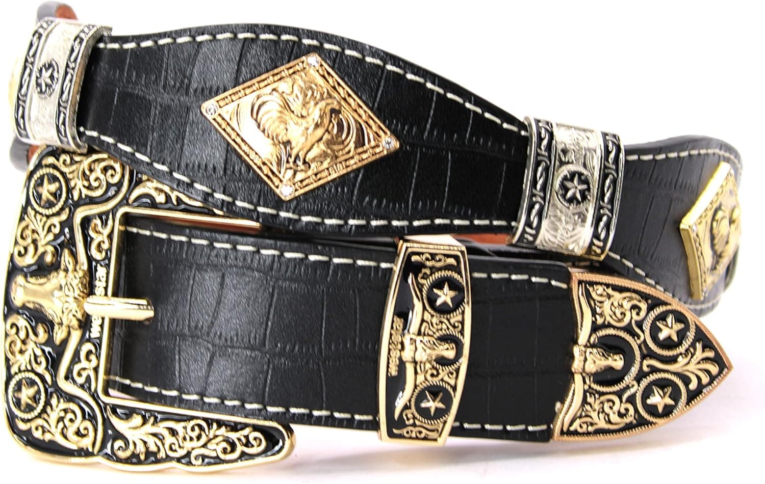 West Star Concho Rodeo Cowboy Belt Genuine Leather