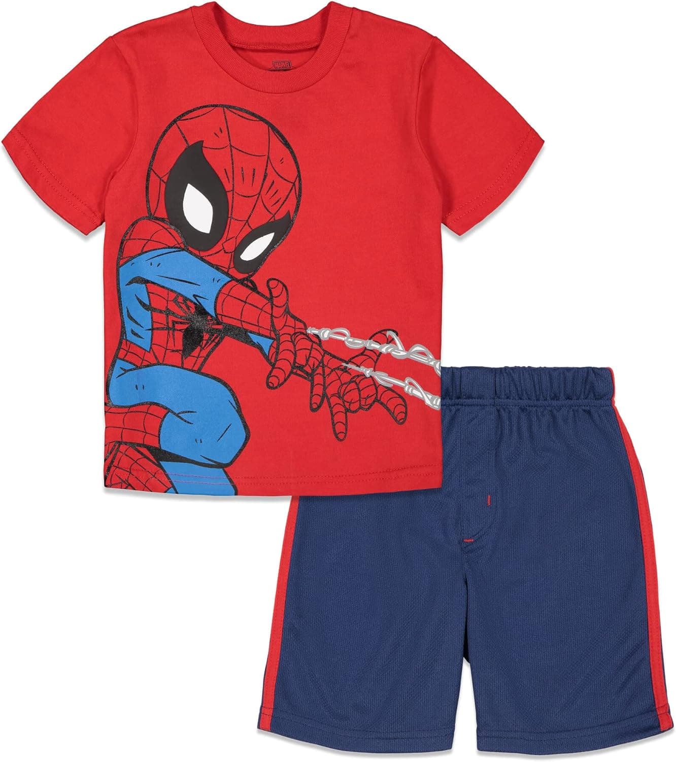 Marvel Avengers Hulk Iron Man Spider-Man T-Shirt and Mesh Shorts Outfit Set Toddler to Big Kid