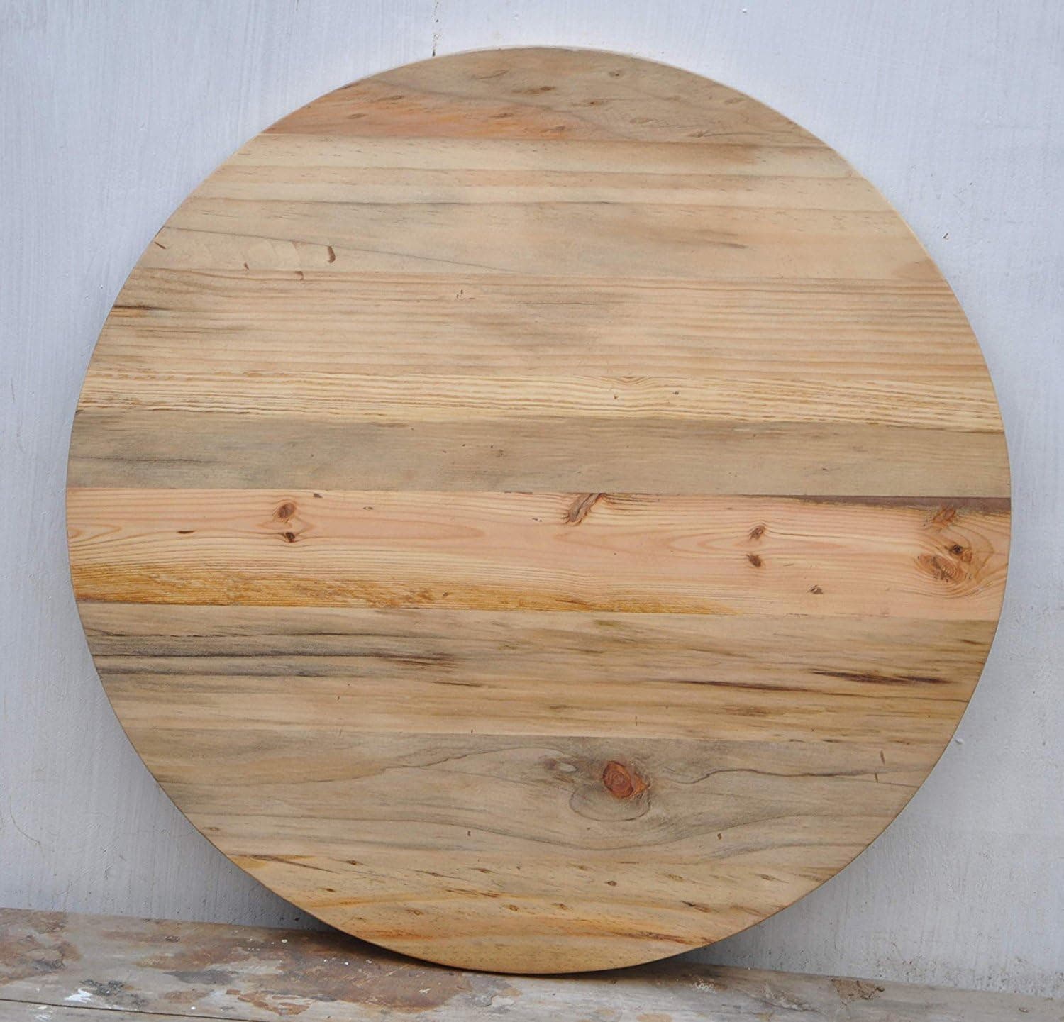 30"x 30"x 1.5" Round Rustic Solid Reclaimed Wooden Coffee Table Top Restaurant Furntiure