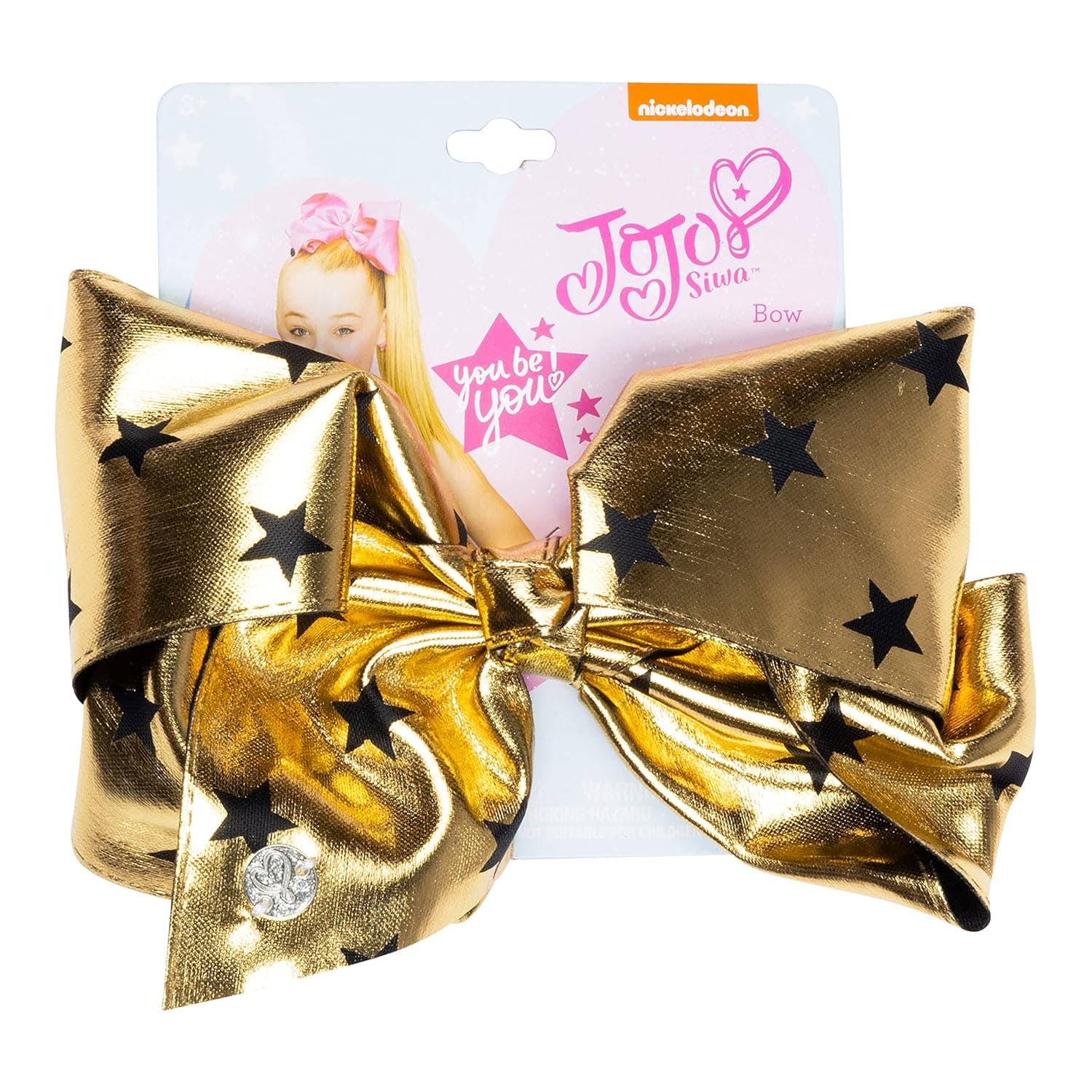 JoJo Siwa 7 Inch Large JOJO Bow with Metal Pin Barrette Clip On Card Ribbon Headpiece Hair Accessory for Little Girls, Teens - Jo Jo Big HairBow Signature Collection