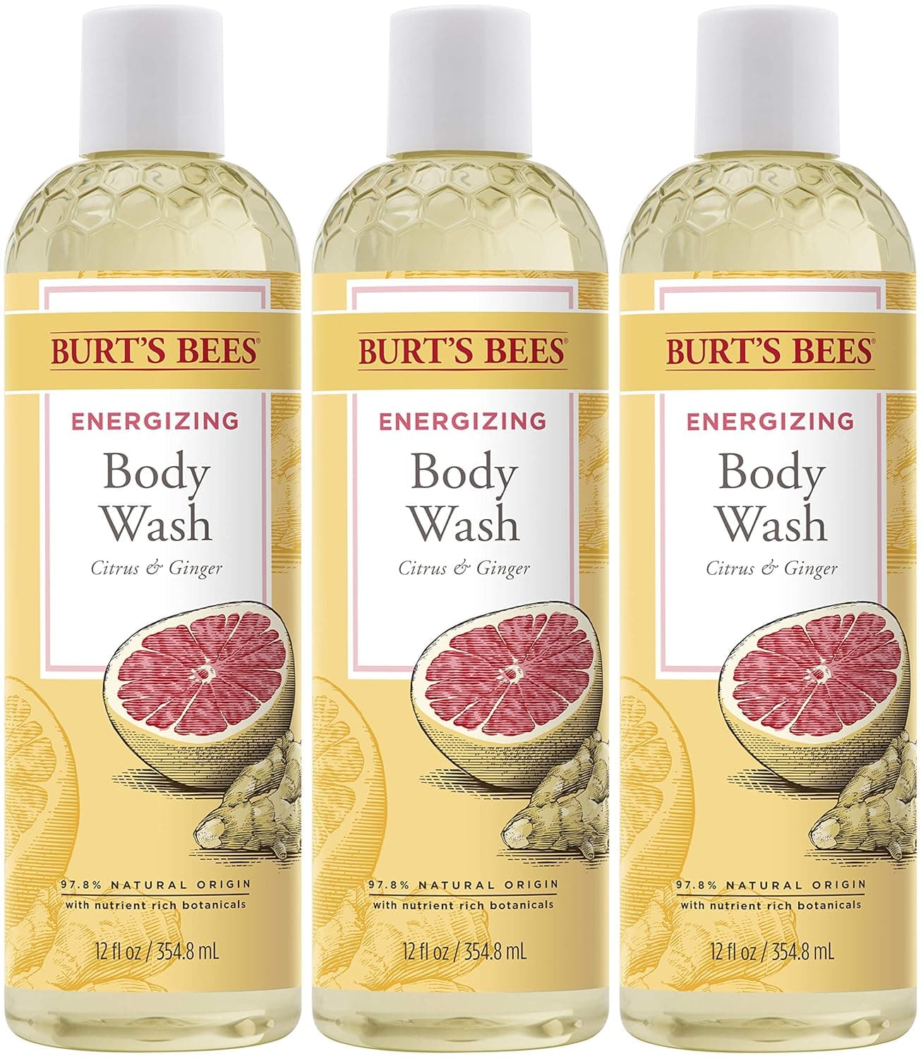 Burtâ€™s Bees Citrus & Ginger Body Wash, 12 Oz (Pack of 3)
