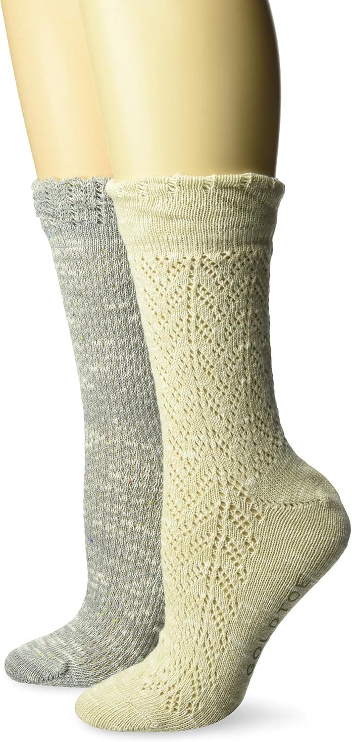 Gold Toe womens Herring Crochet Crew Socks, 2 Pairs