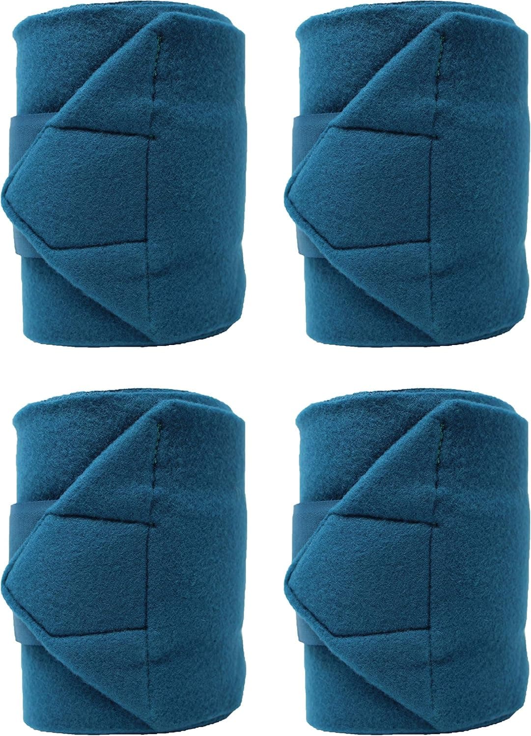 CHALLENGER Equine Leg Care Horse Size Tack Grooming Pack of 4 Fleece Polo Wraps Teal 95J05