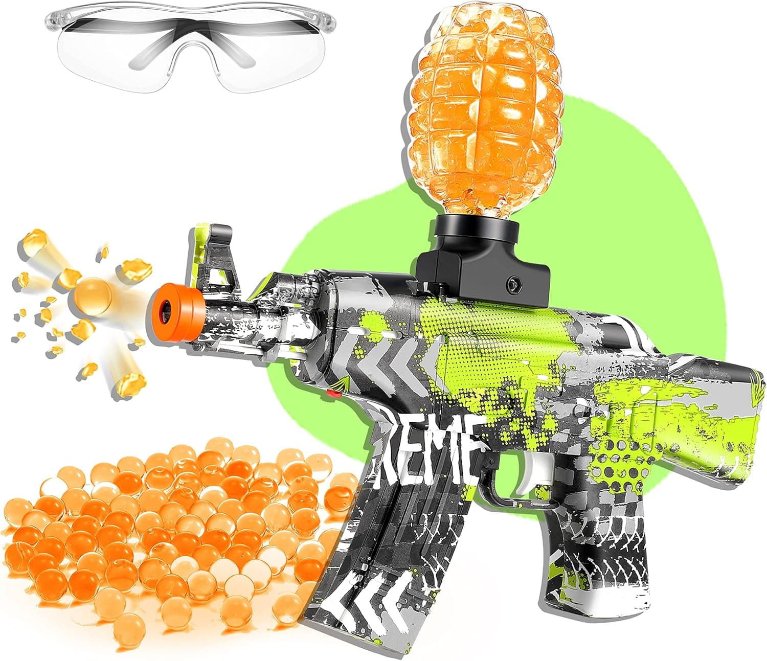 Electric Water Bombs Toy, AK47-M Squirt Water Beads Toy with 5k Water & Goggles, Outdoor Yard Activities Team Game for Boys and Girls 12+