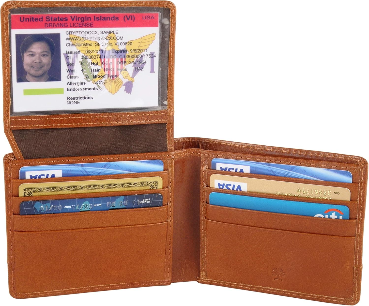 AULIV RFID Blocking Bifold Leather Wallet