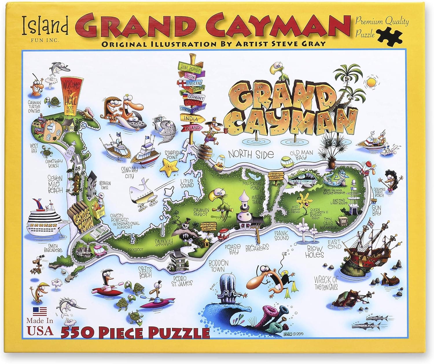 Island Fun Inc. Grand Cayman - 550 Piece Jigsaw Puzzle by Artist Steve Gray
