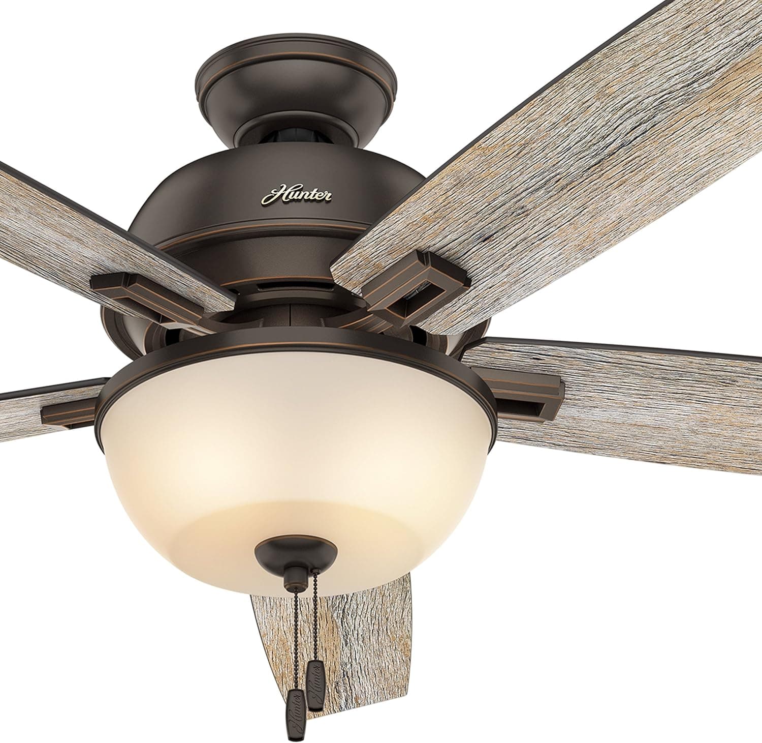 Hunter Fan 60 inch Great Room Ceiling Fan in Onyx Bengal with Bowl LED Light Kit (Renewed)