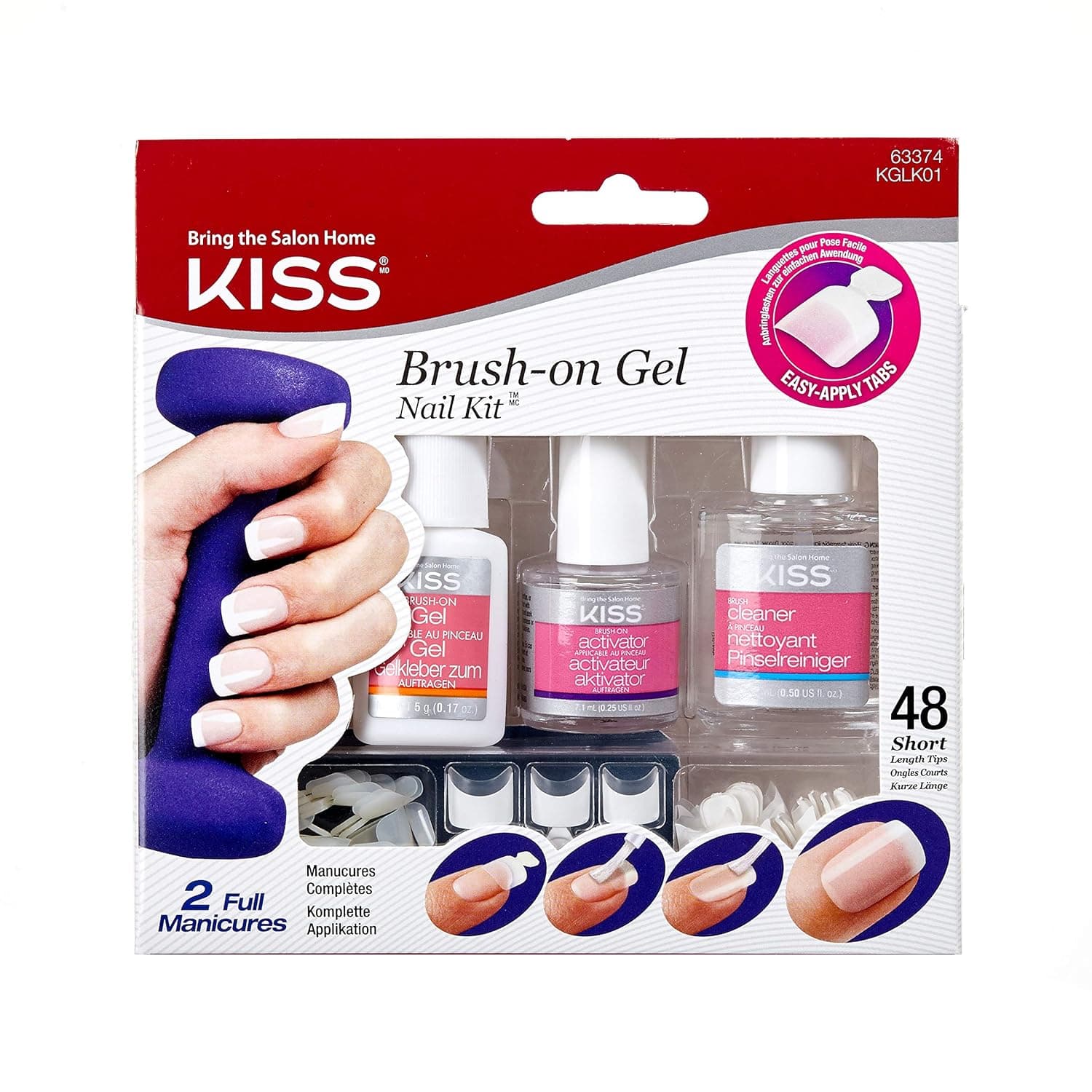 KISS Brush-On Gel Nail Kit (KGLK01) (2 PACK)