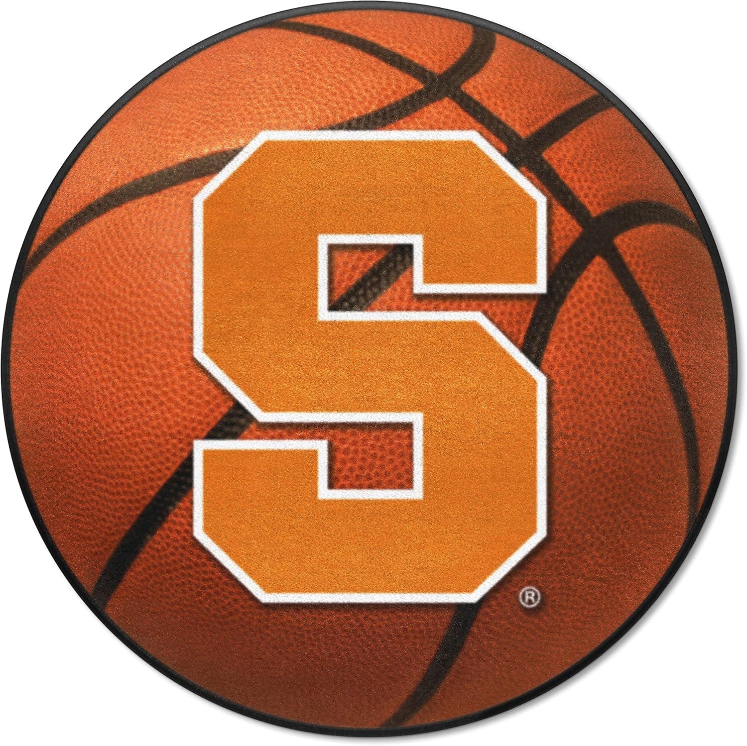 FANMATS 3094 Syracuse Orange Basketball Shaped Rug - 27in. Diameter, Basketball Design, Sports Fan Accent Rug
