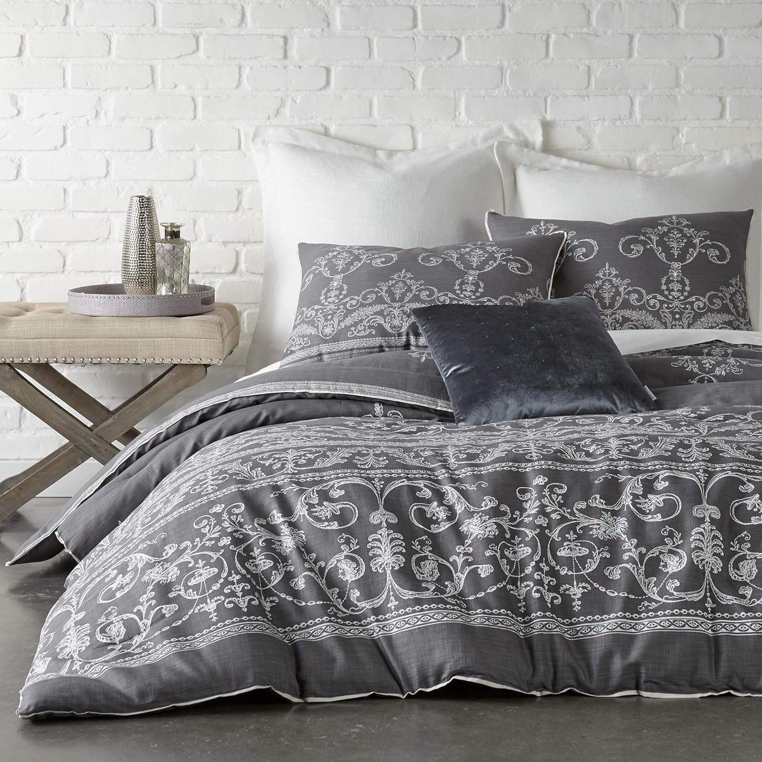 Levtex Belvedere Charcoal Twin Duvet Set