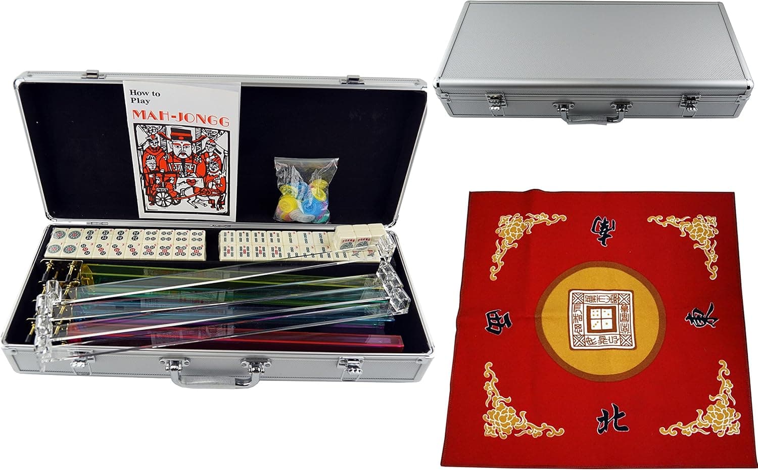 Mstechcorp Mahjong / Card / Game Table Cover - Set of 2 Red and Green