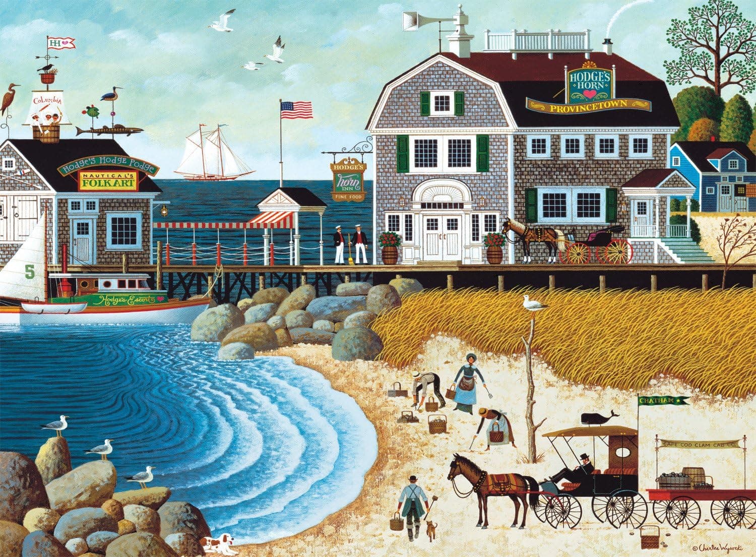 Buffalo Games Charles Wysocki: Clammers at Hodge's - 1000 Piece Jigsaw Puzzle by Buffalo Games