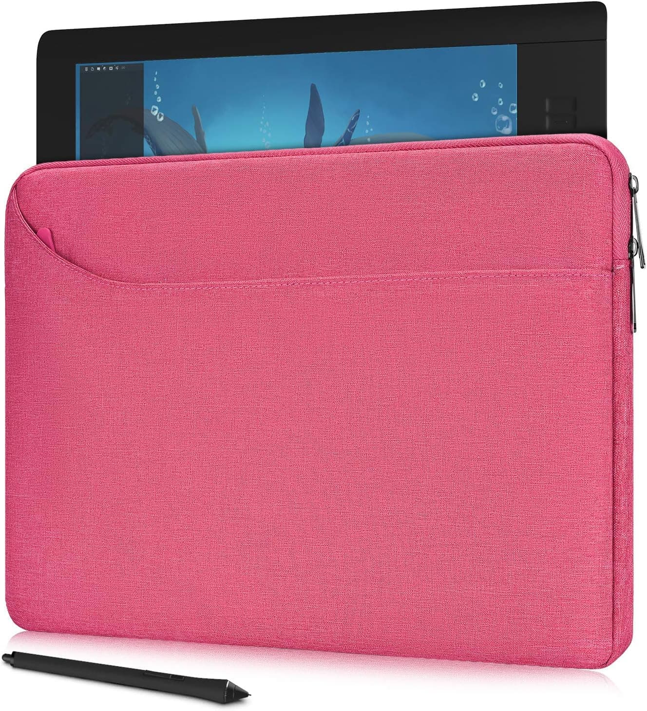 Drawing Tablet Sleeve Case for Huion Kamvas Pro 13 GT-133, XP-Pen Artist13.3 Pro, Huion Inspiroy Q11k/ Inspiroy H1161, VEIKK A15 Sleeve Bag(Rose Pink)