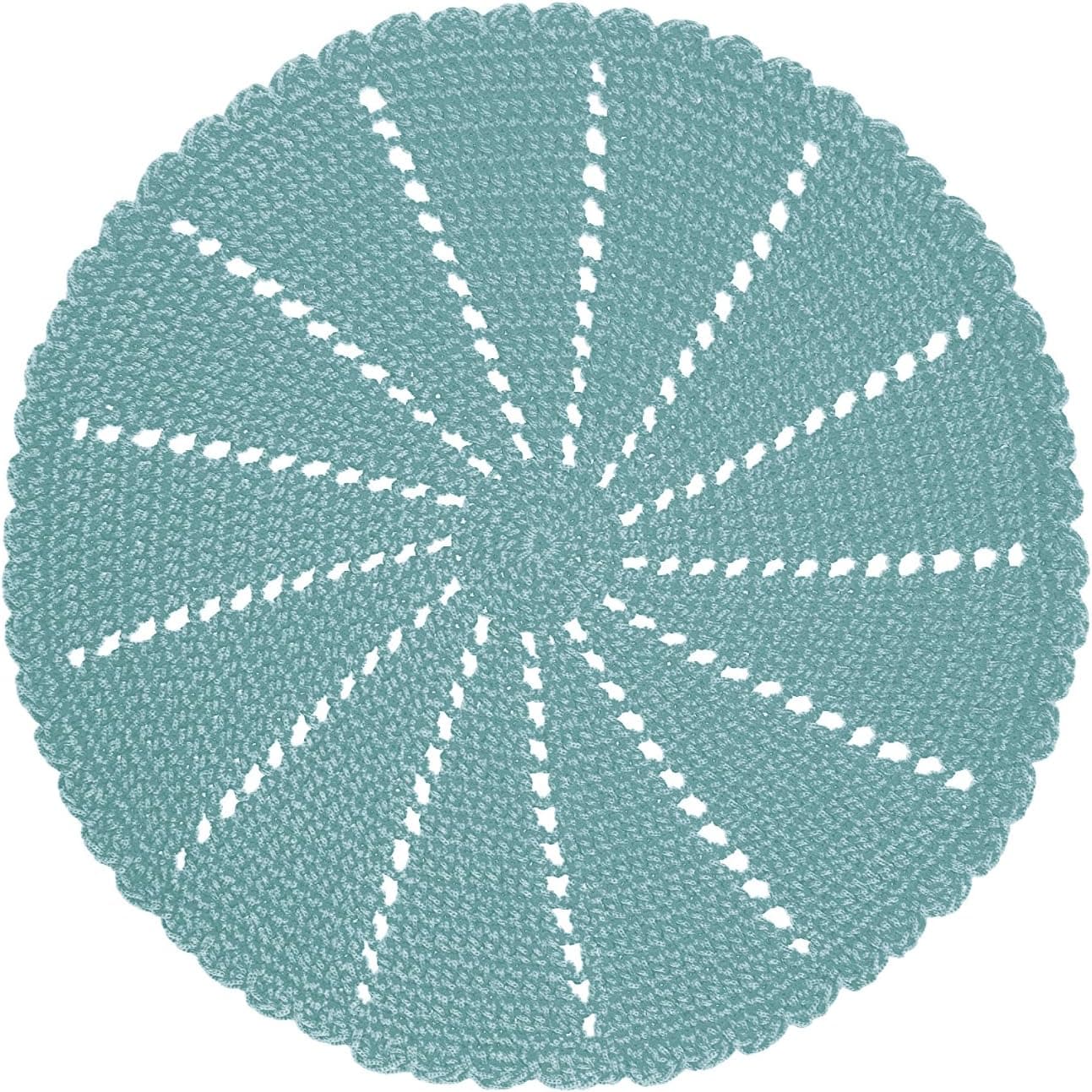 Heritage Lace Mode Crochet Doily/Charger, 15", Sea Spray