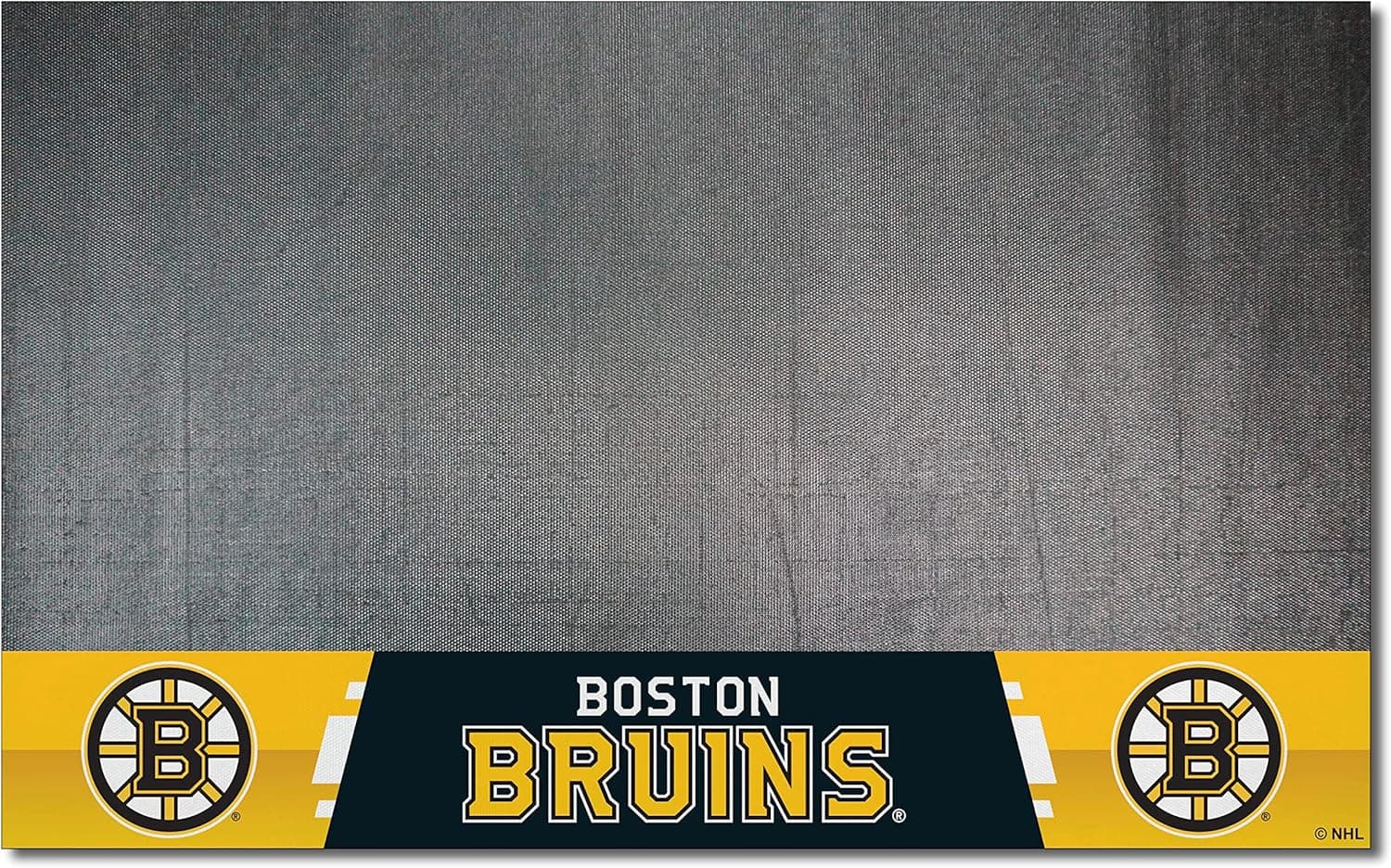 FANMATS 14226 Boston Bruins Vinyl Grill Mat - 26in. x 42in. - Deck Patio Protective Mat | Oil, flame, and UV resistant