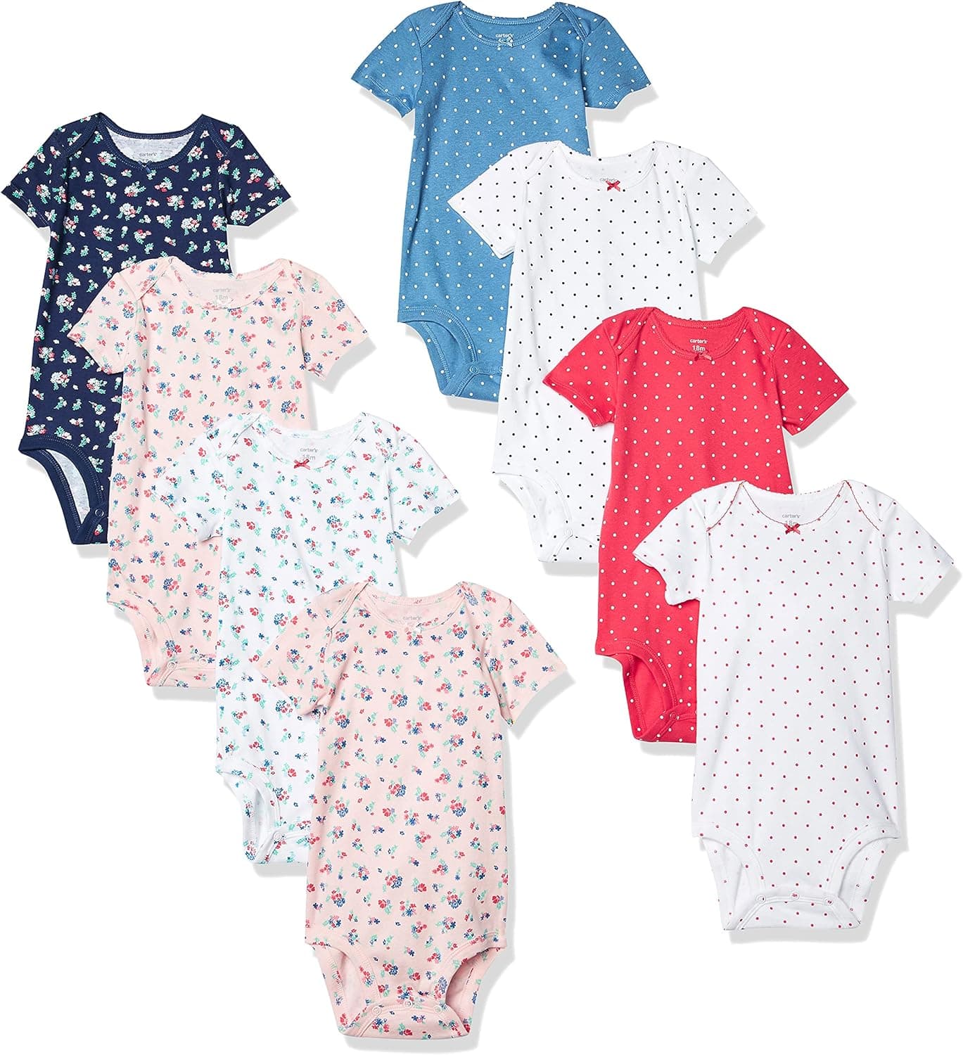 Carter's Baby Girls 8-pack Short-sleeve Bodysuits