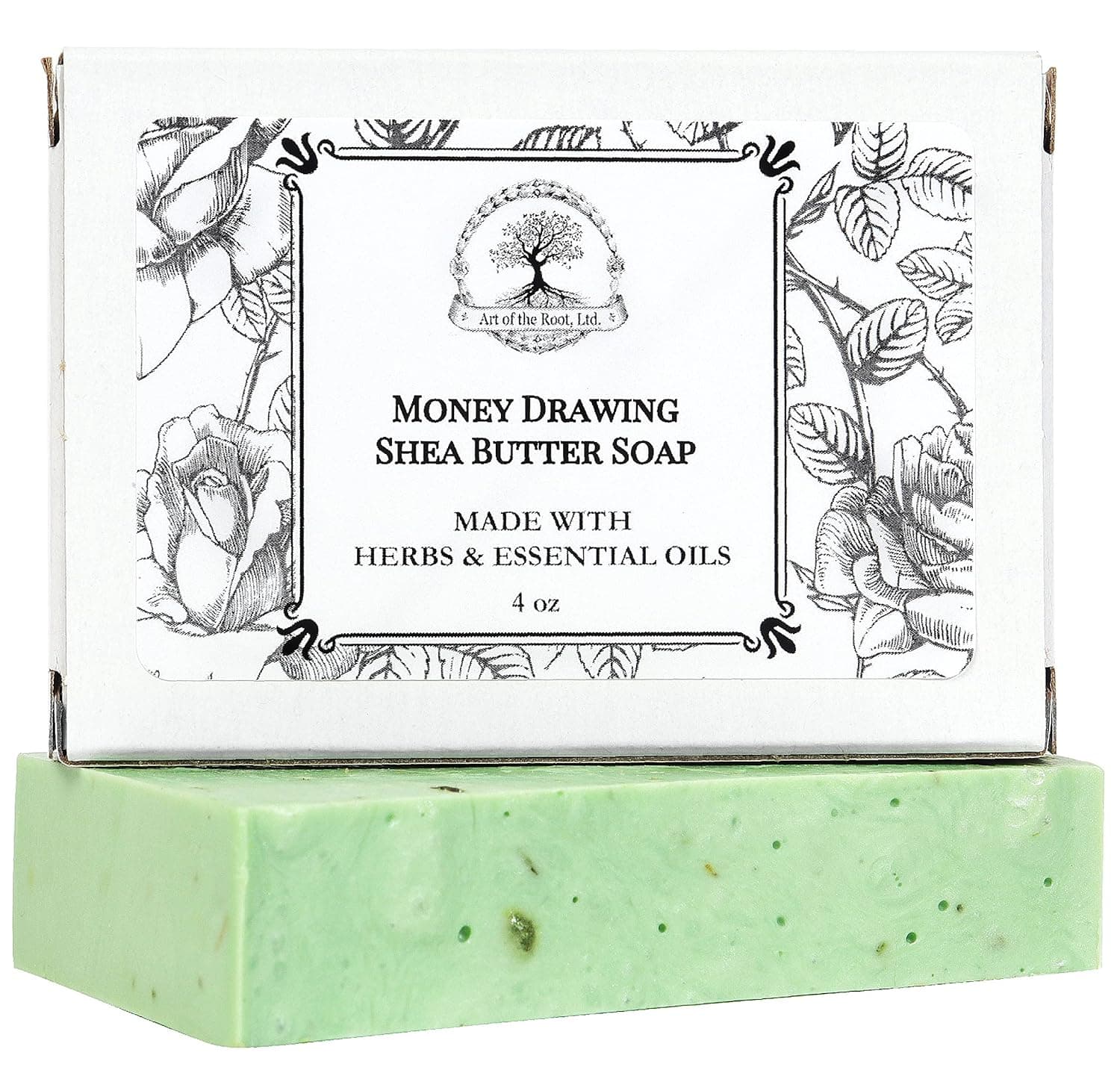 Art of the Root Money Drawing Shea Herbal Soap Bar Handmade | Prosperity, Wealth, Abundance Rituals | Wiccan Pagan Hoodoo Voodoo