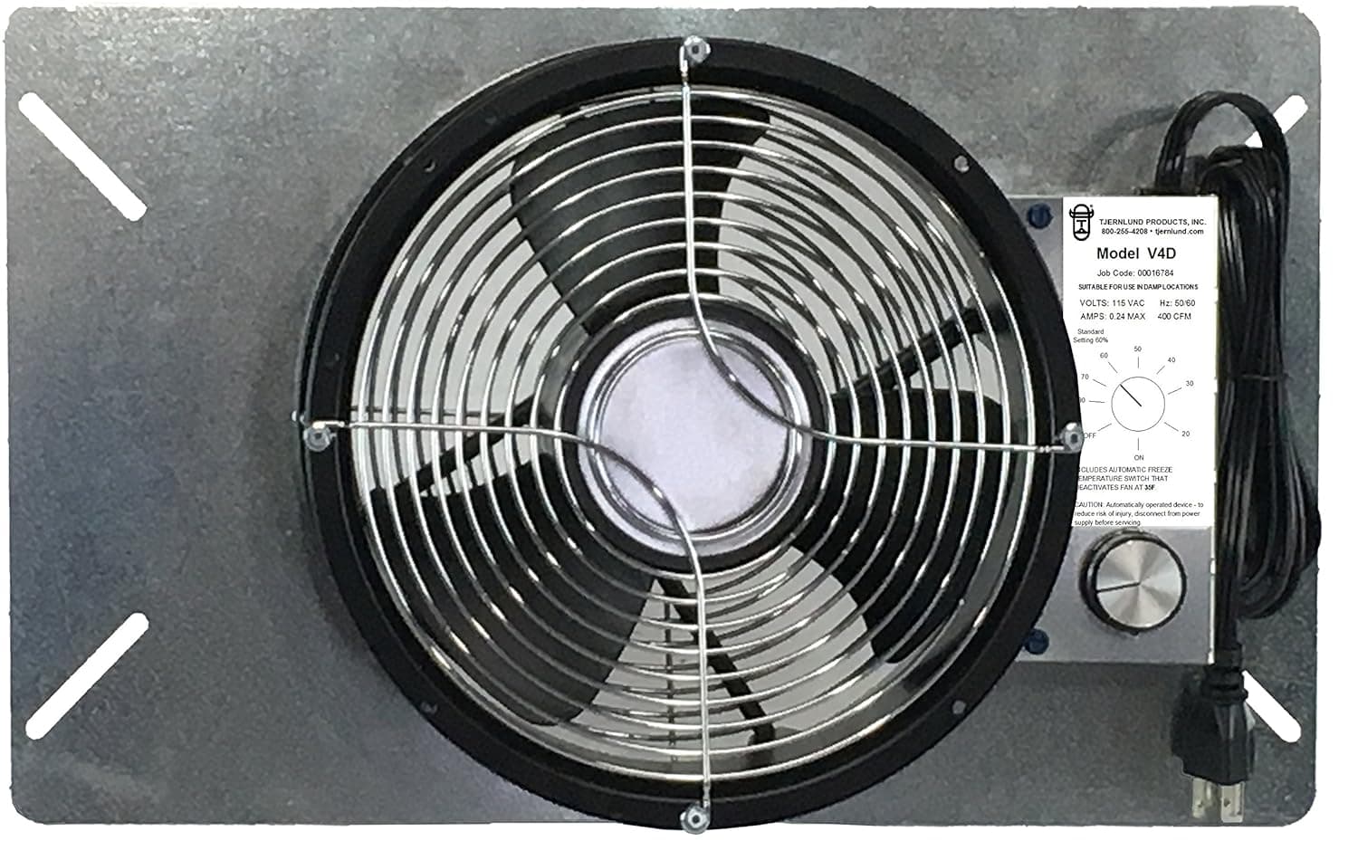 Tjernlund - V4D UnderAire Crawlspace Ventilator Fan Moisture Mold Reducing