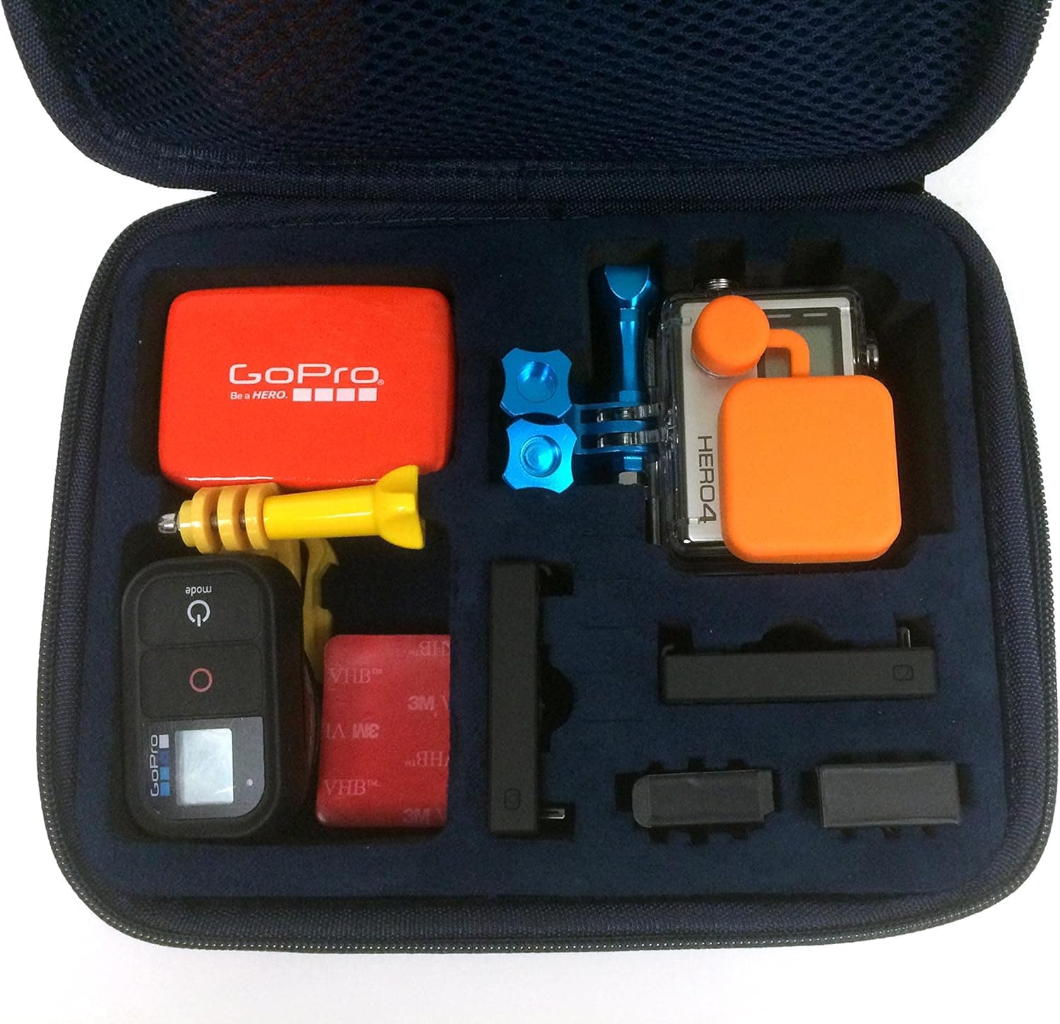 BunkerCase Medium Blue - Hard Shell Carrying and Travel Case for GoPro Hero 4, 3+, 2, 1 Camera and Accessories with Shoulder Strap and Laser-Cut Highest-Grade EVA Protection Foam