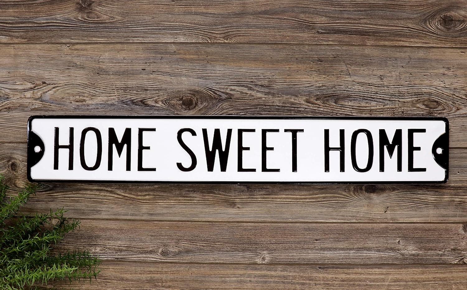 Silvercloud Trading Co. 38.25" 'Home Sweet Home Vintage-Style Painted Large Metal Street Sign, Farmhouse Home Decor, Black & White