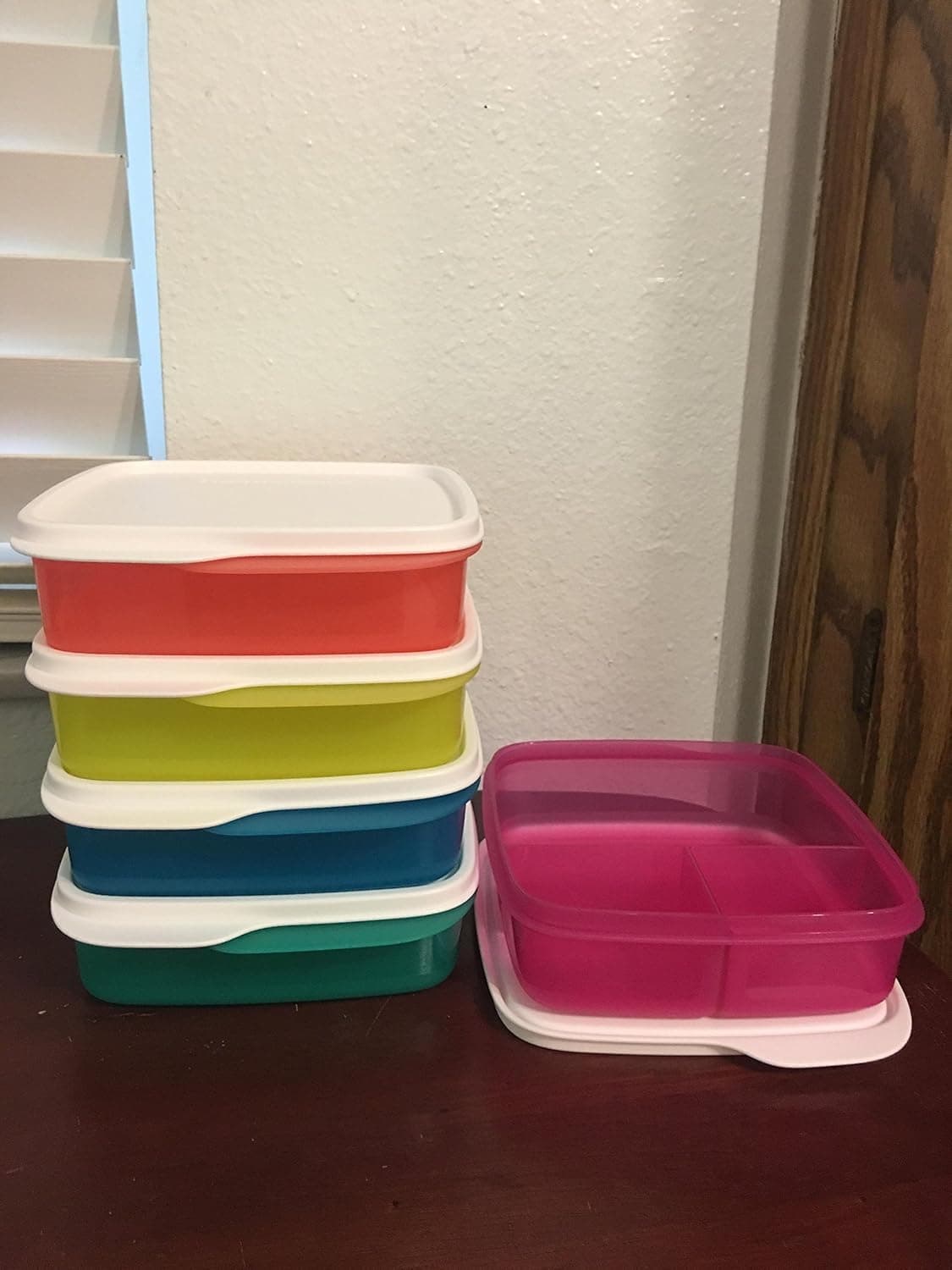 Tupperware Lunch-It Containers Set of 5 in Margarita, Coral Crush, Peacock, Laguna and Fuchsia Kiss New 2016