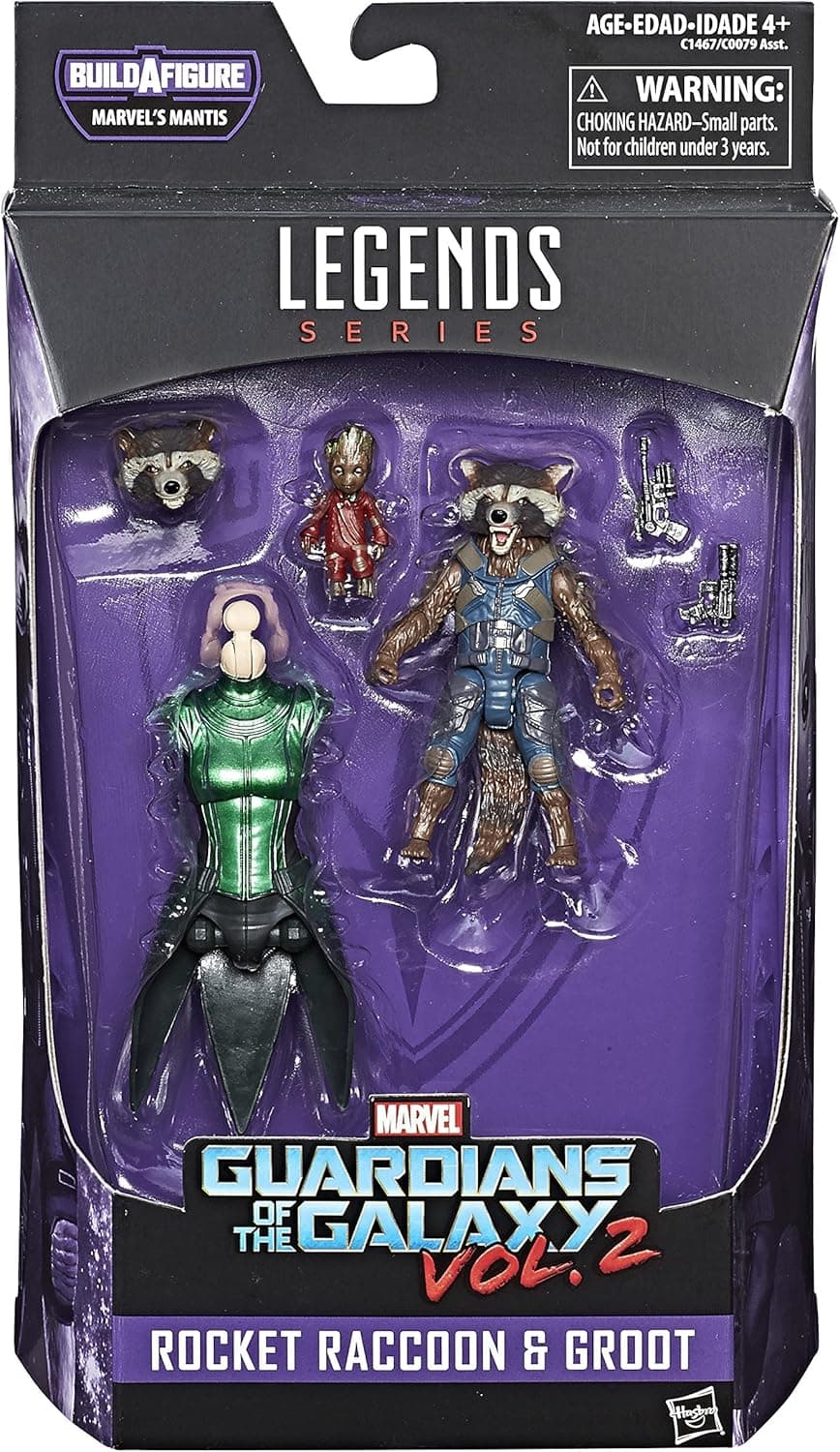 Marvel Guardians of the Galaxy Legends Series Rocket Raccoon and Baby Groot, 6-Inch