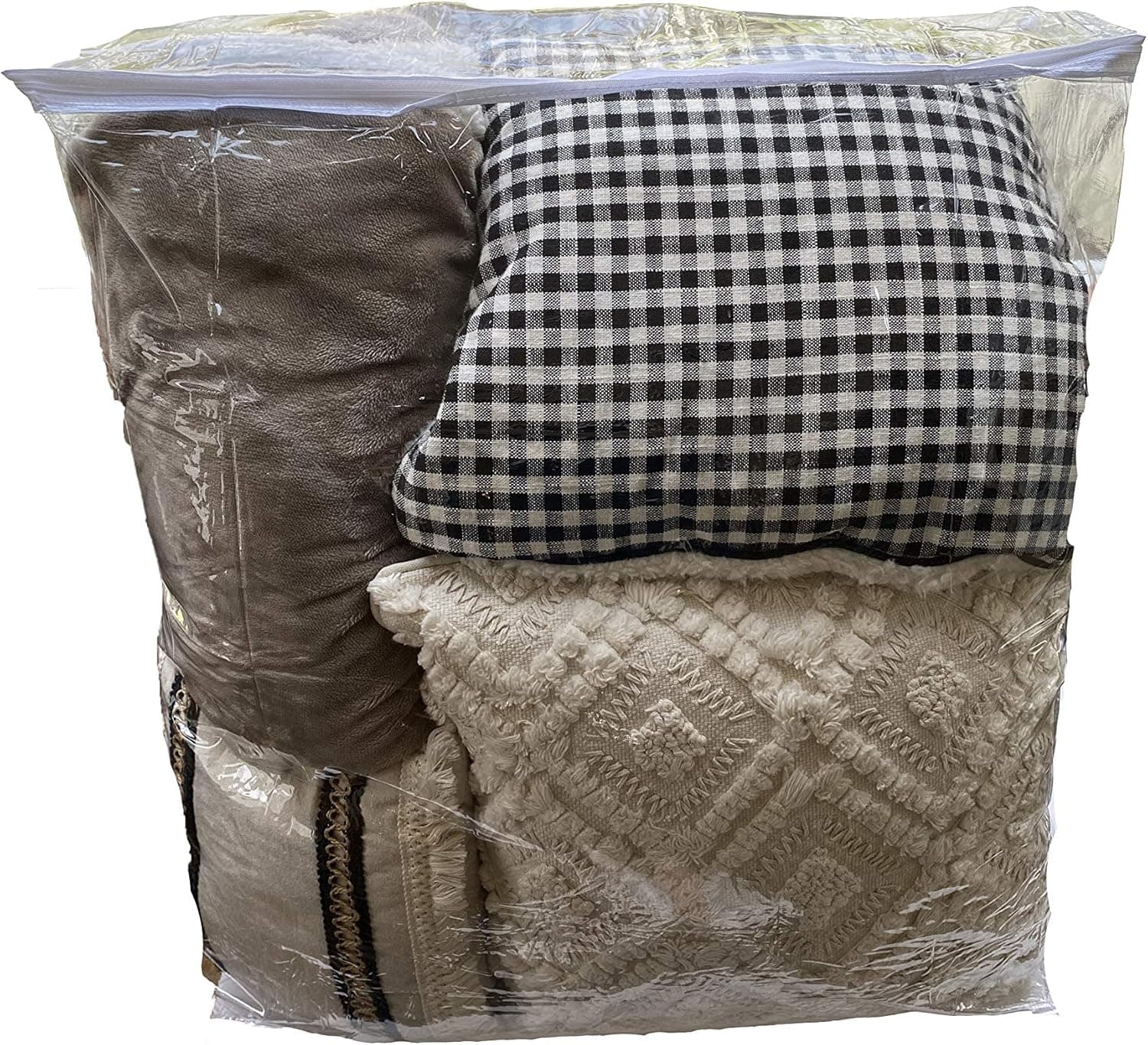 Clear Vinyl Zippered Storage Bags Set of 2, 24 x 27 x 8 inch, AK Plastics by AntiqueKitchen