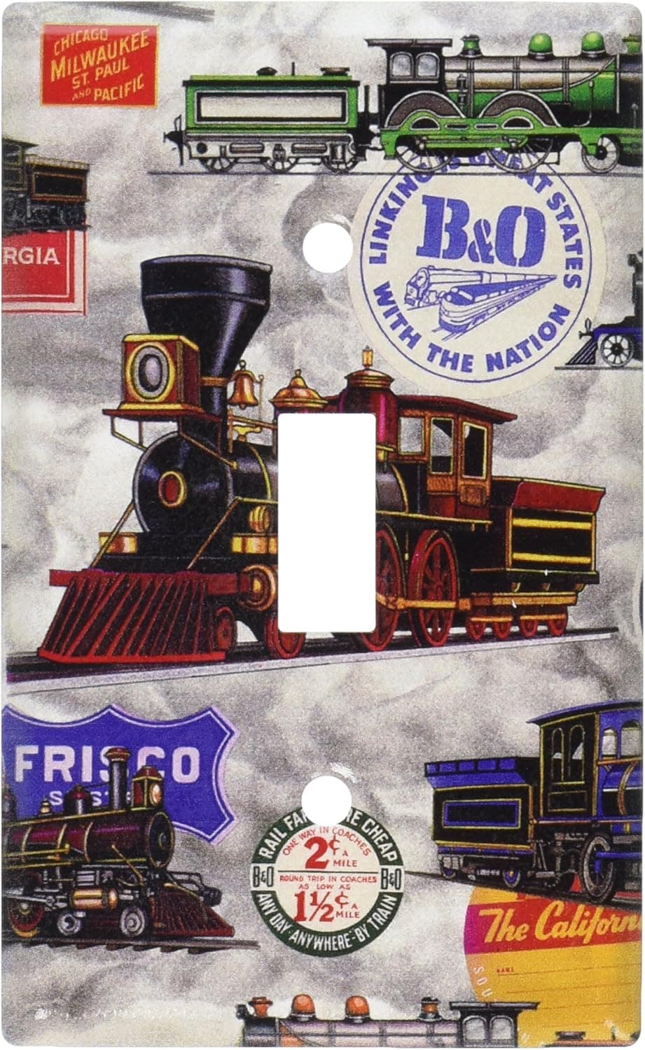 Art Plates - Trains & Signs Switch Plate - Single Toggle
